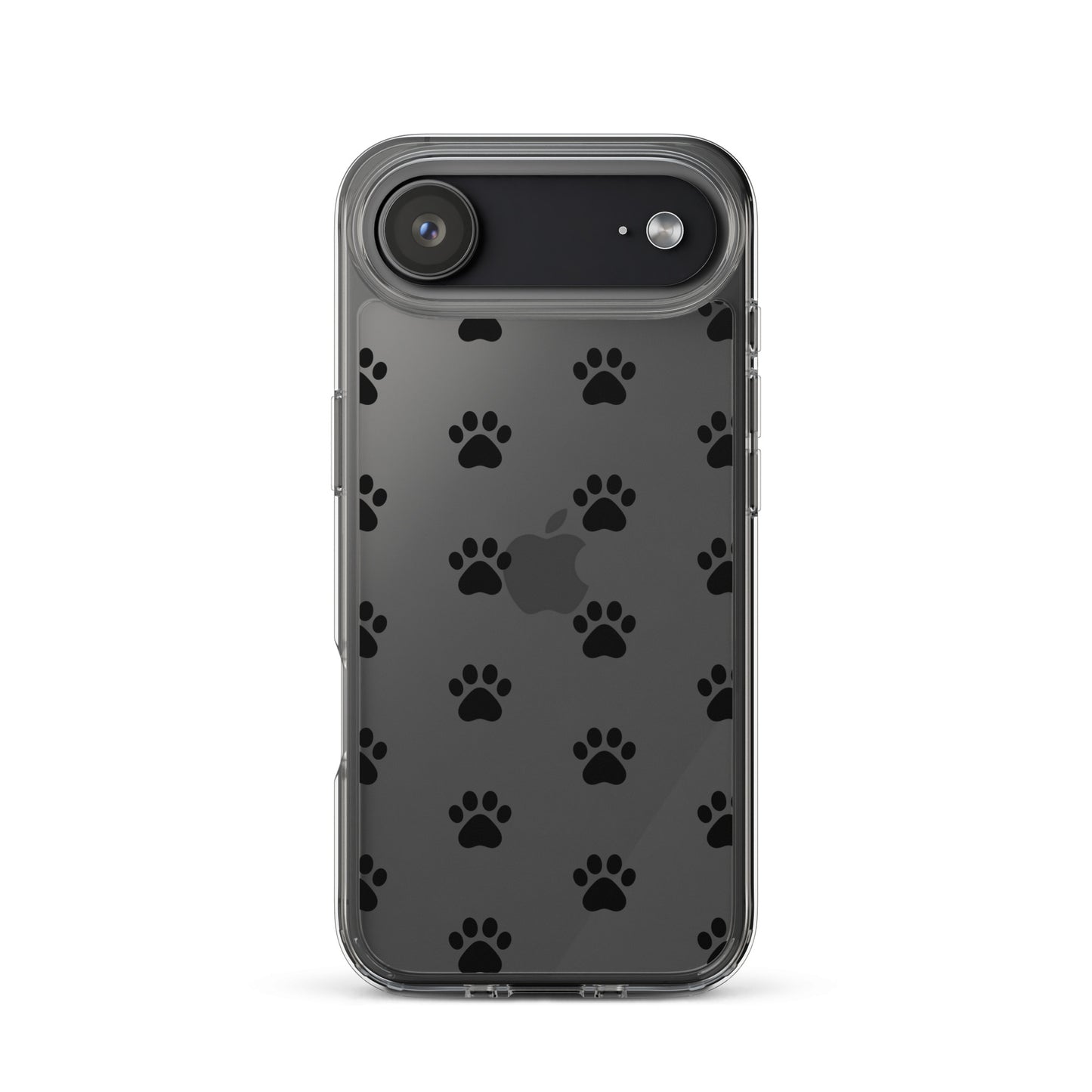 Phone Case for iPhone featuring playful paw print pattern in minimalist style, perfect for pet lovers.