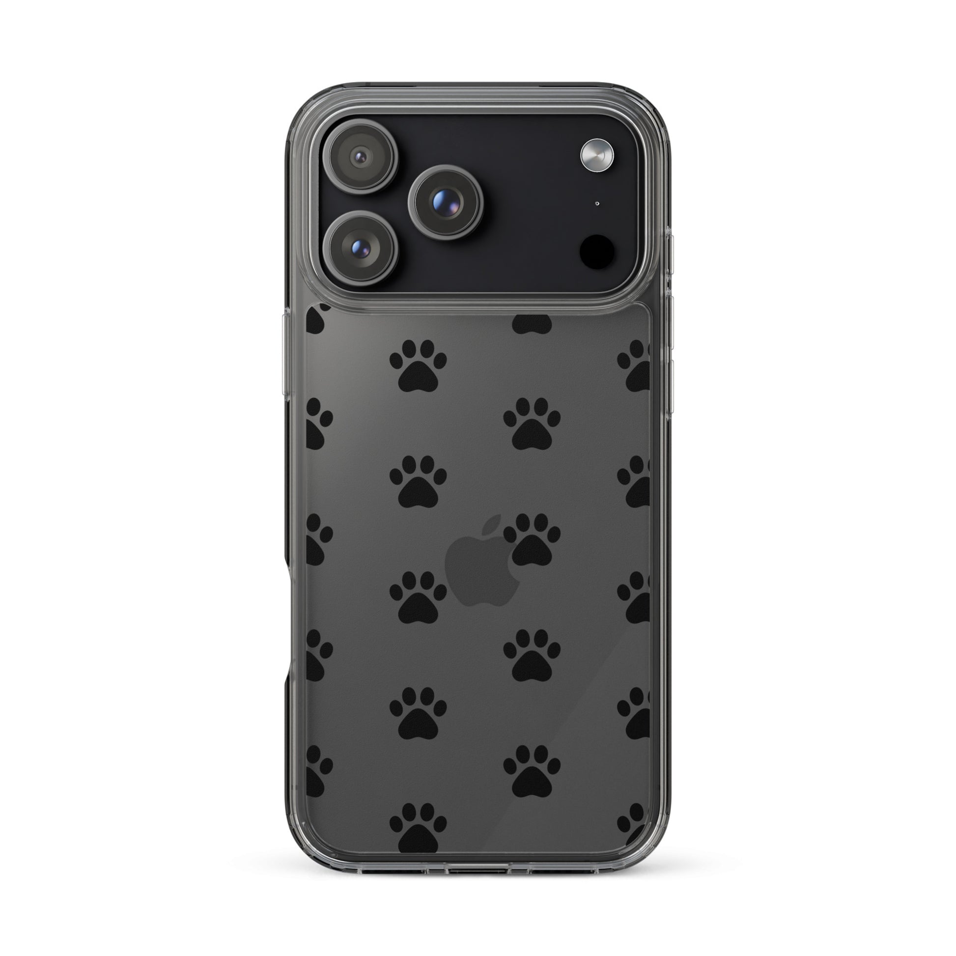 Phone Case for iPhone with playful paw print pattern in minimalist design for pet lovers.