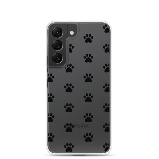 Phone Case for Samsung Galaxy featuring a playful paw print pattern, ideal for pet lovers with a minimalist design.