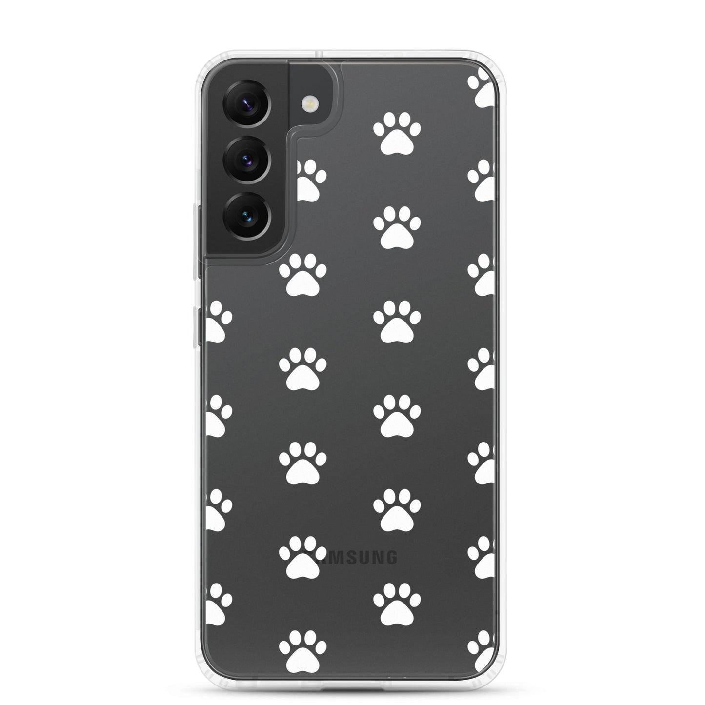 Phone Case for Samsung Galaxy with playful paw print pattern in minimalist style.