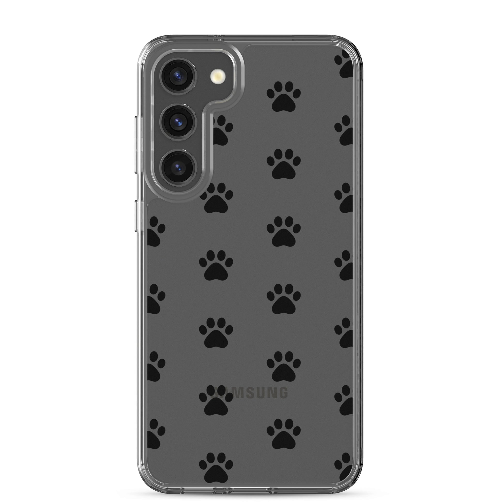 Phone Case for Samsung Galaxy with playful paw print pattern, perfect for pet lovers.