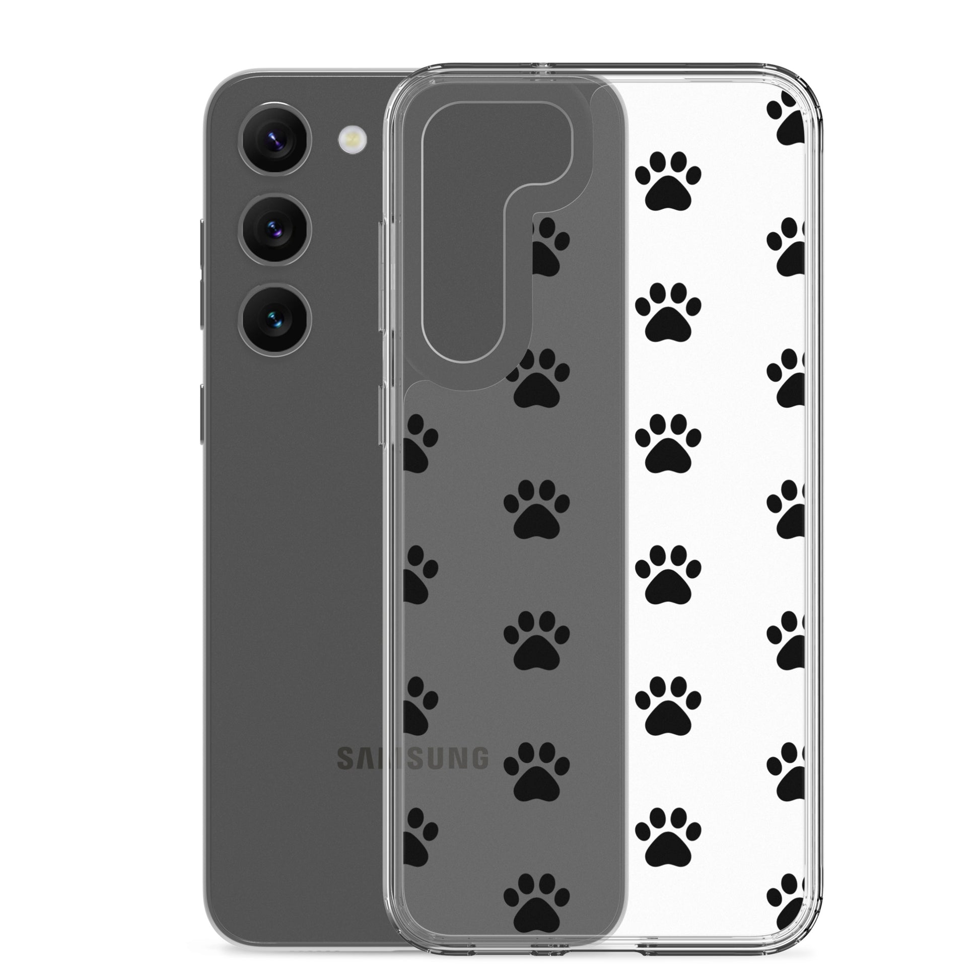 Phone Case for Samsung Galaxy with playful paw print pattern, designed for pet lovers to showcase their style.