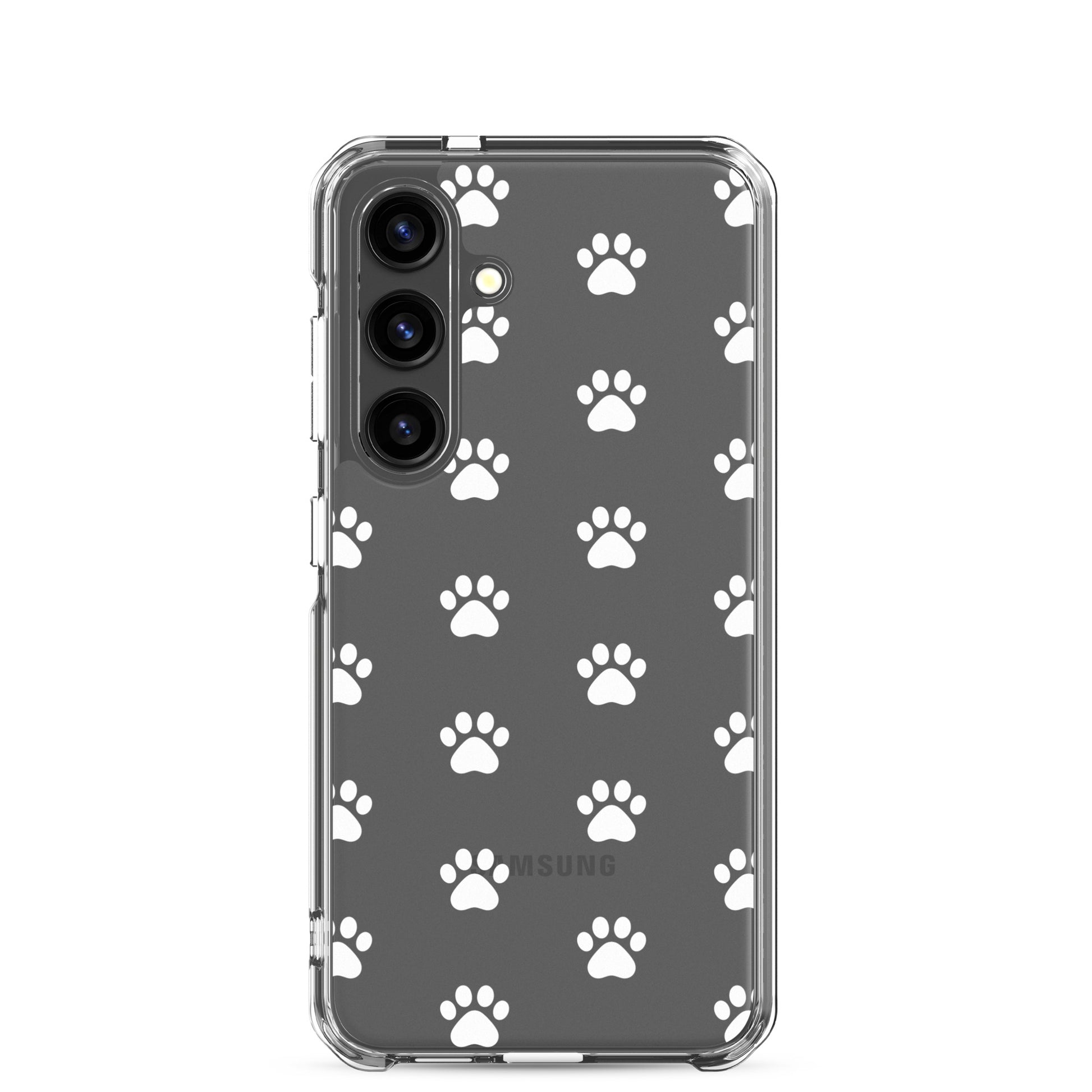 Phone Case for Samsung Galaxy with playful paw print pattern, blending style and practicality for pet lovers.