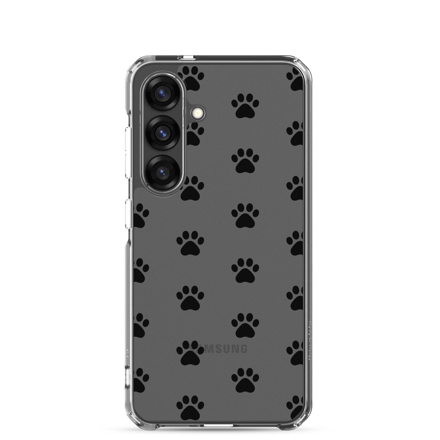 Phone Case for Samsung Galaxy featuring a playful paw print pattern in minimalist style.