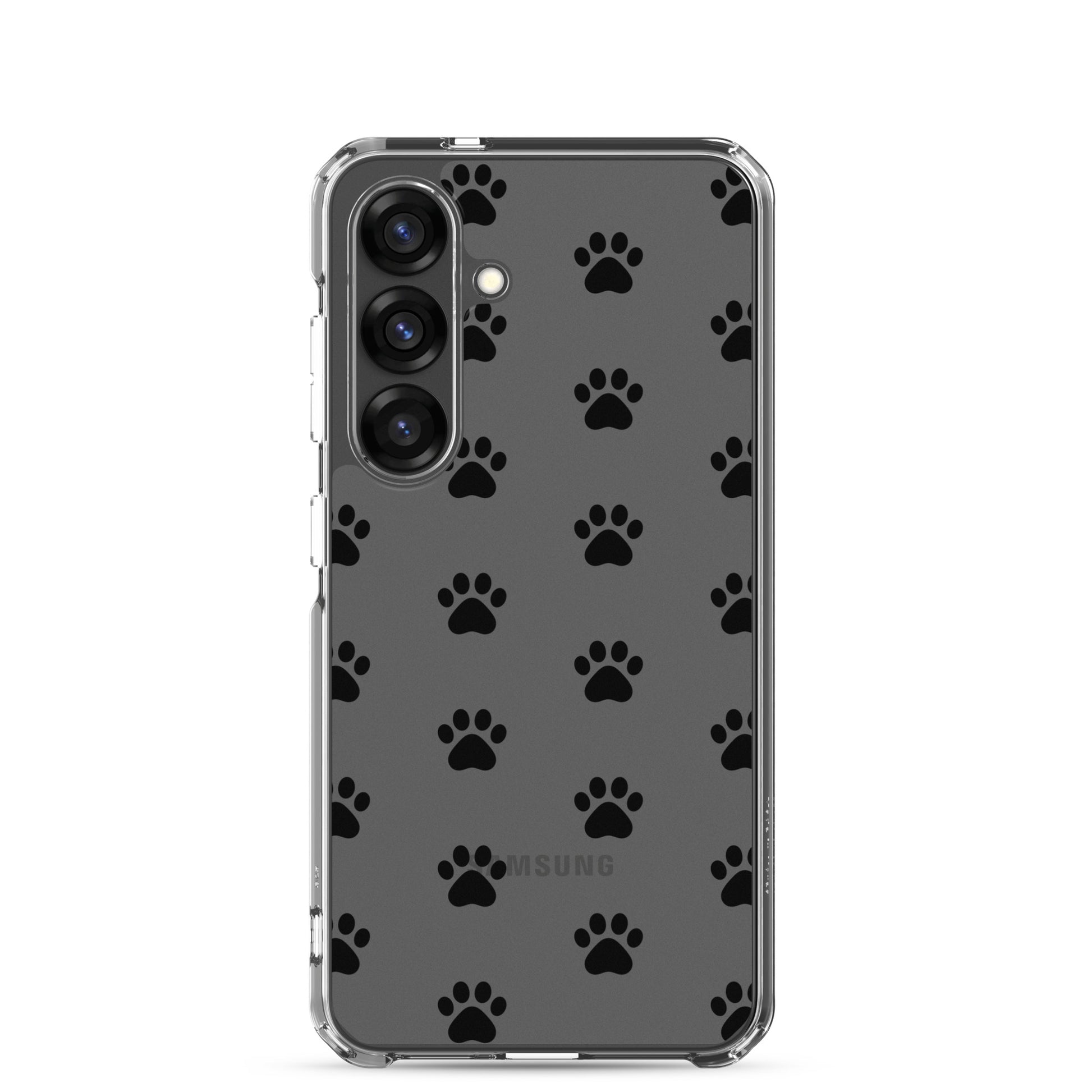 Phone Case for Samsung Galaxy featuring a playful paw print pattern in minimalist style.