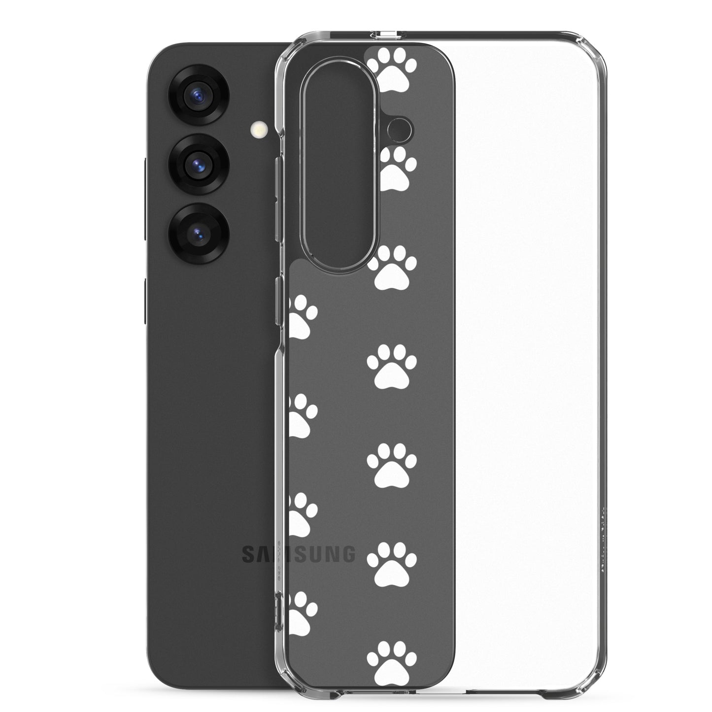 Phone Case for Samsung Galaxy with playful paw print pattern, perfect for pet lovers.