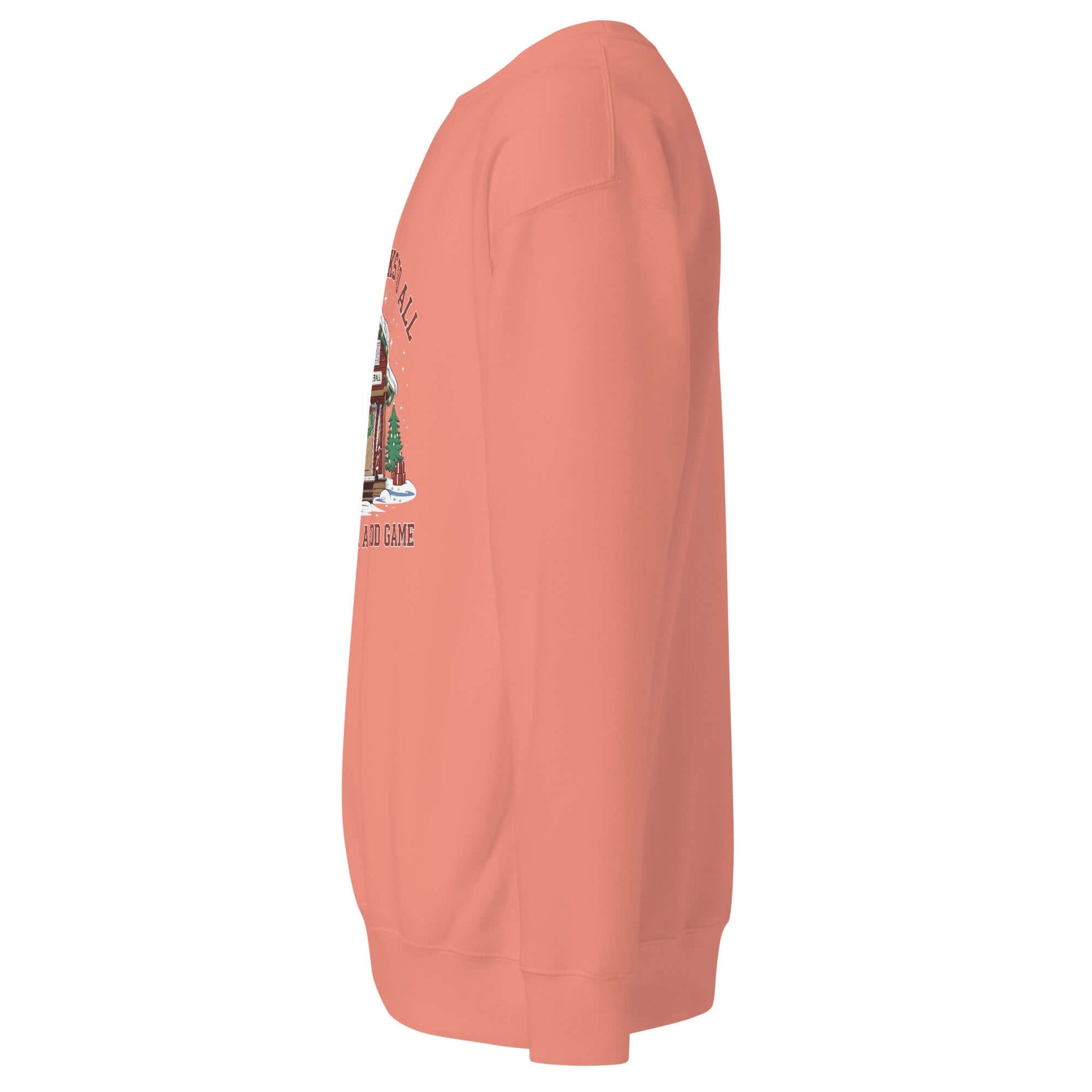 left of Cozy Pickleball Cabin: Merry Dinks Holiday Sweatshirt (dusty rose)