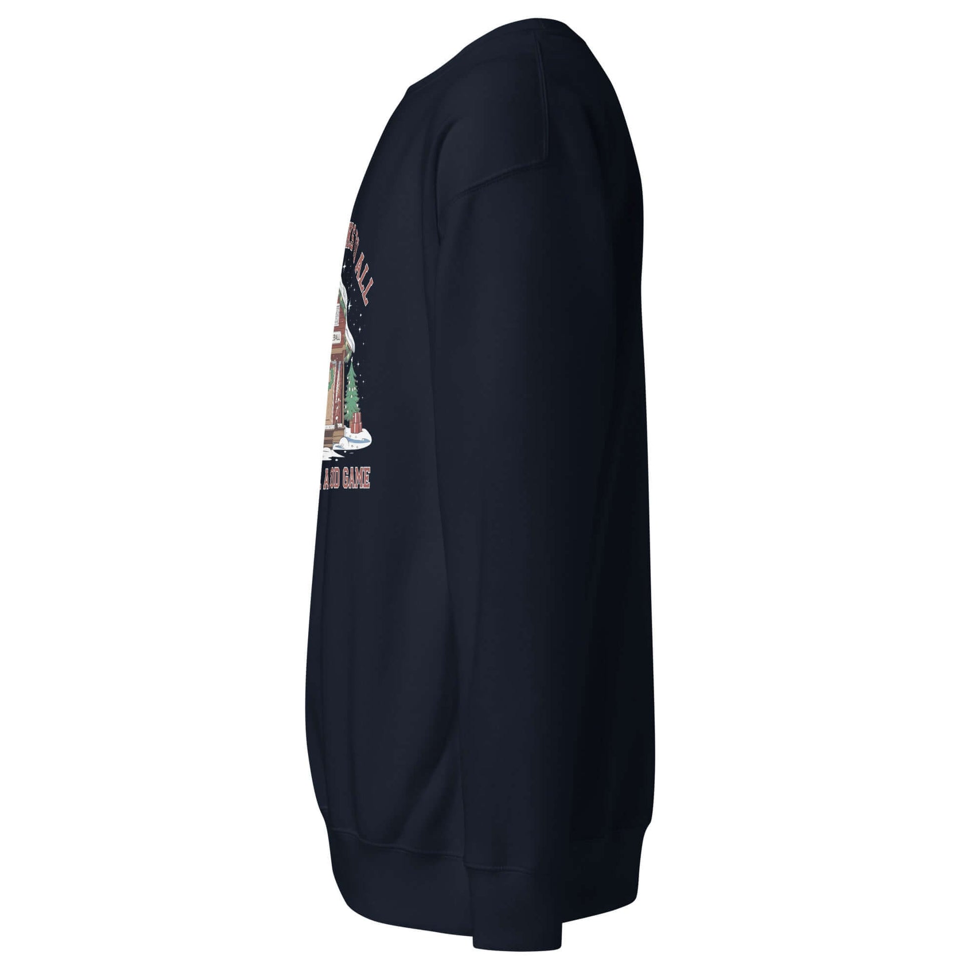 left of Cozy Pickleball Cabin: Merry Dinks Holiday Sweatshirt (navy)