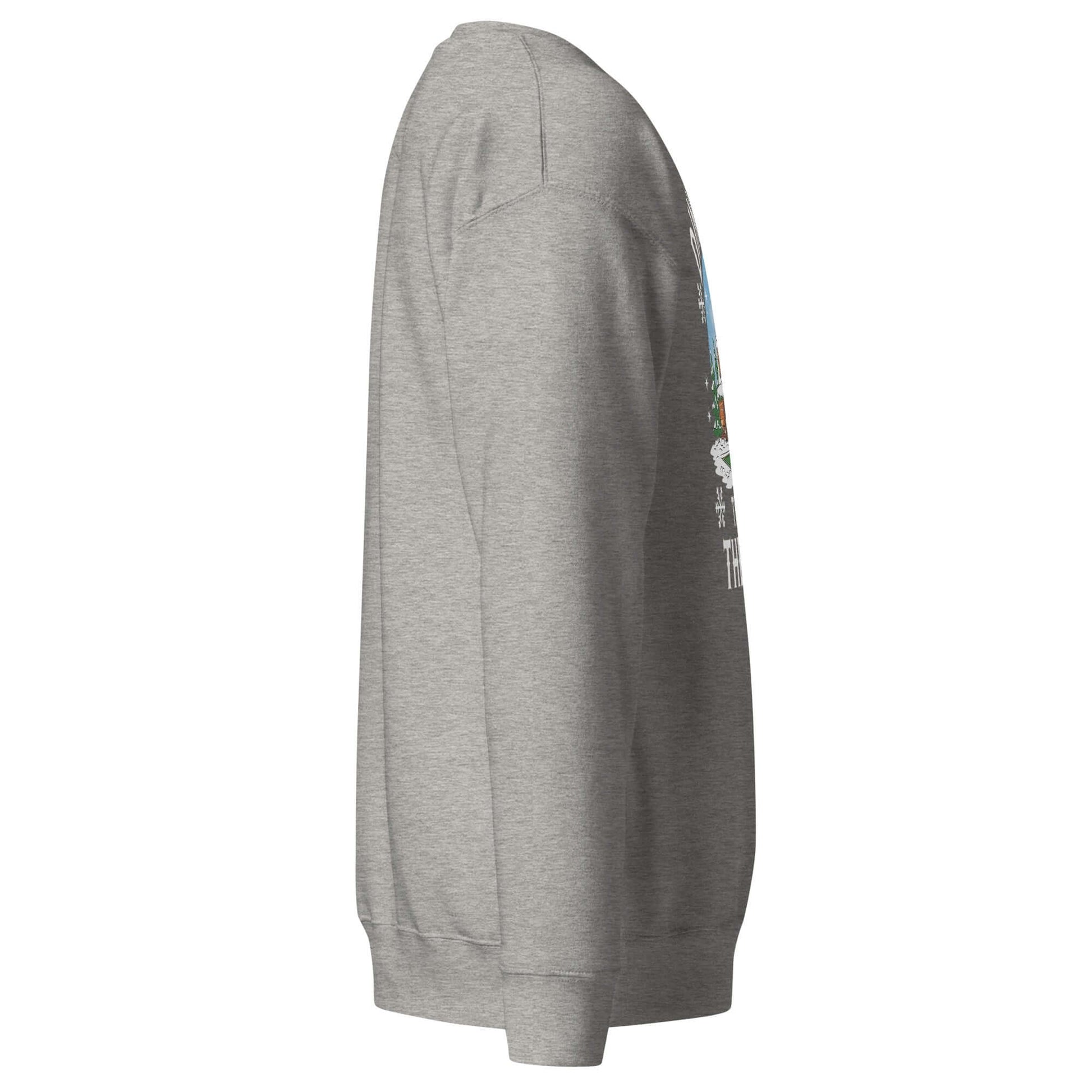 right side of Dinking Through the Snow: Cozy Pickleball Sweatshirt for Holiday Enthusiasts (carbon grey)