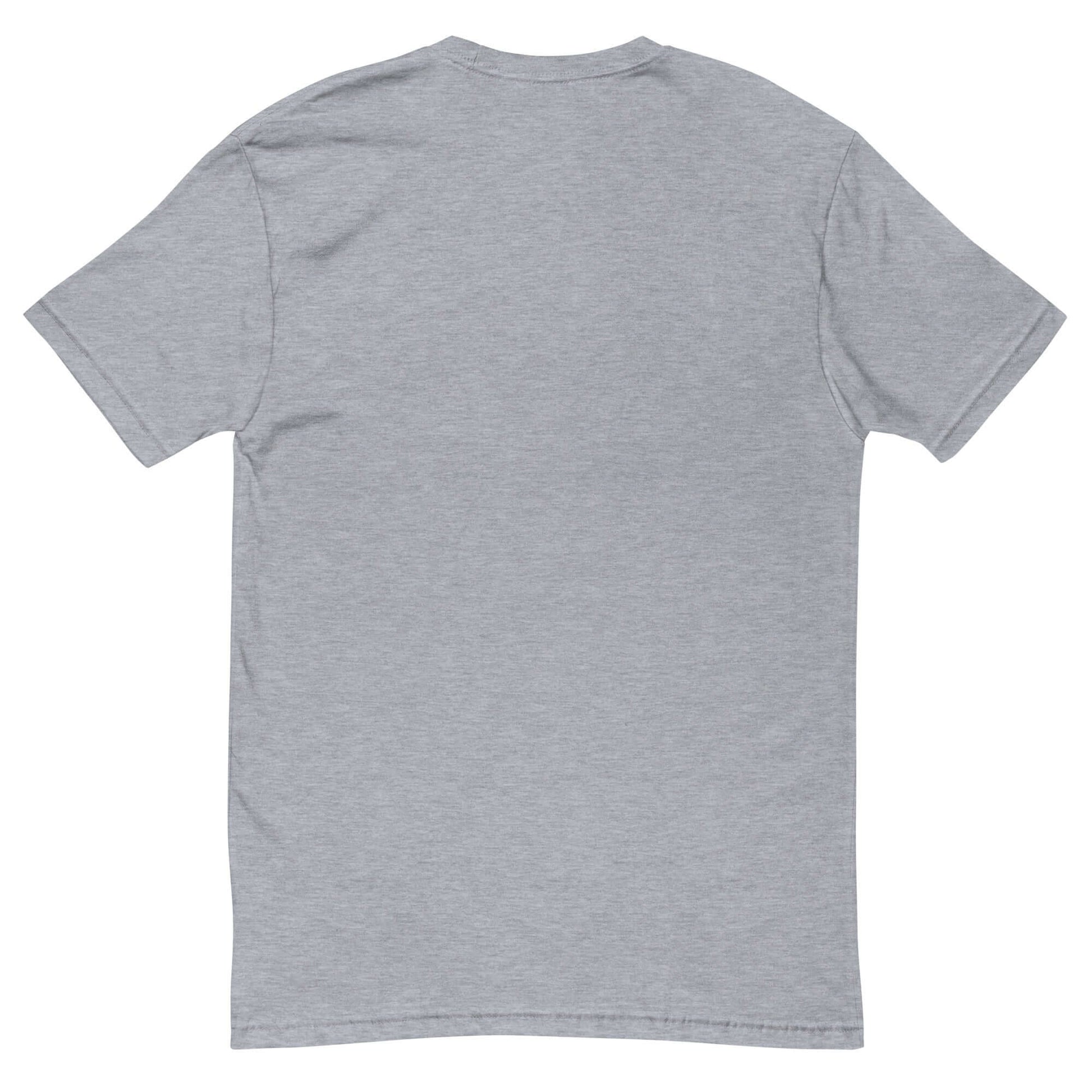 Back view of a plain gray T-shirt showcasing the Haunted Pickleball Phantoms design theme.