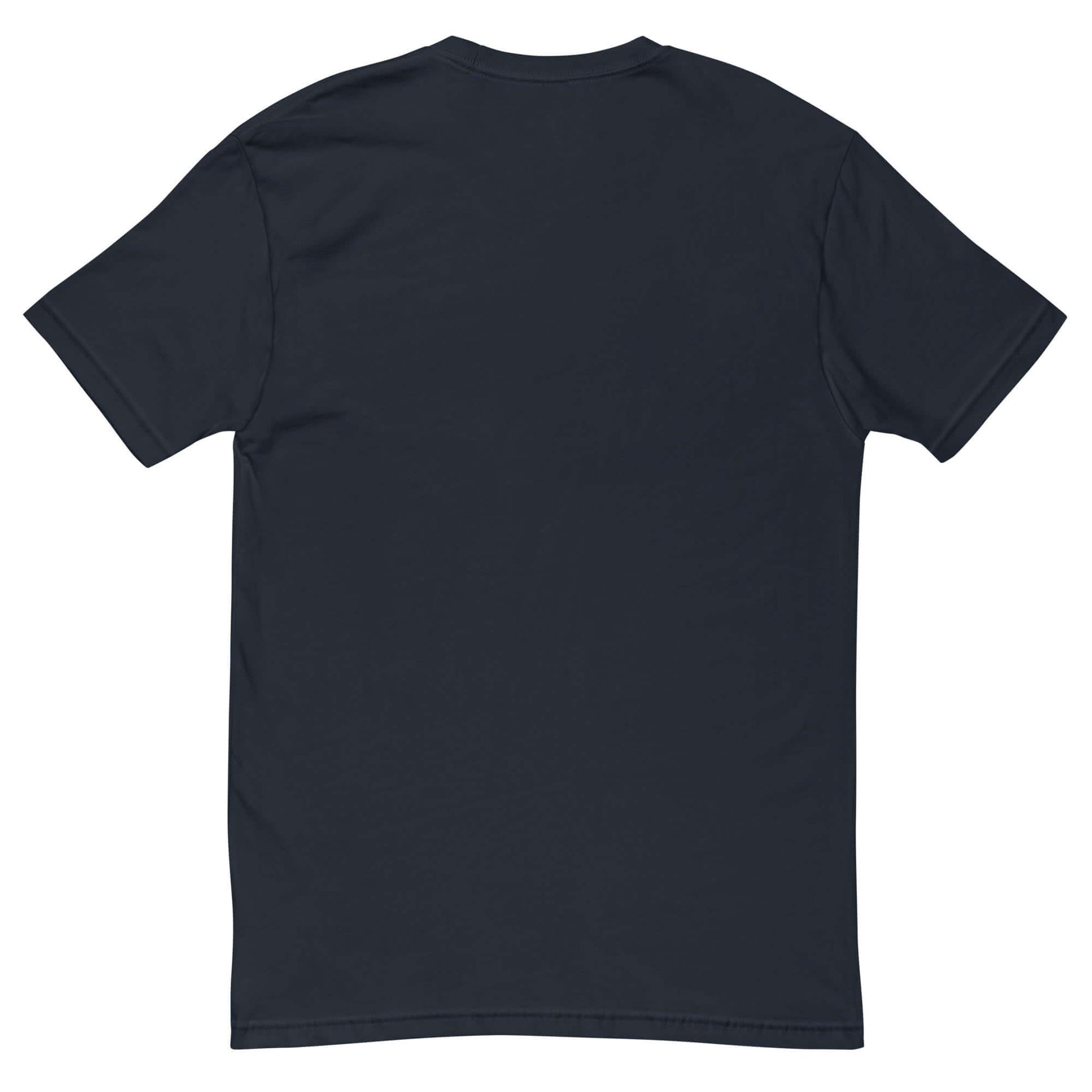 Back view of blank black T-shirt for Halloween Pickleball Phantoms design.