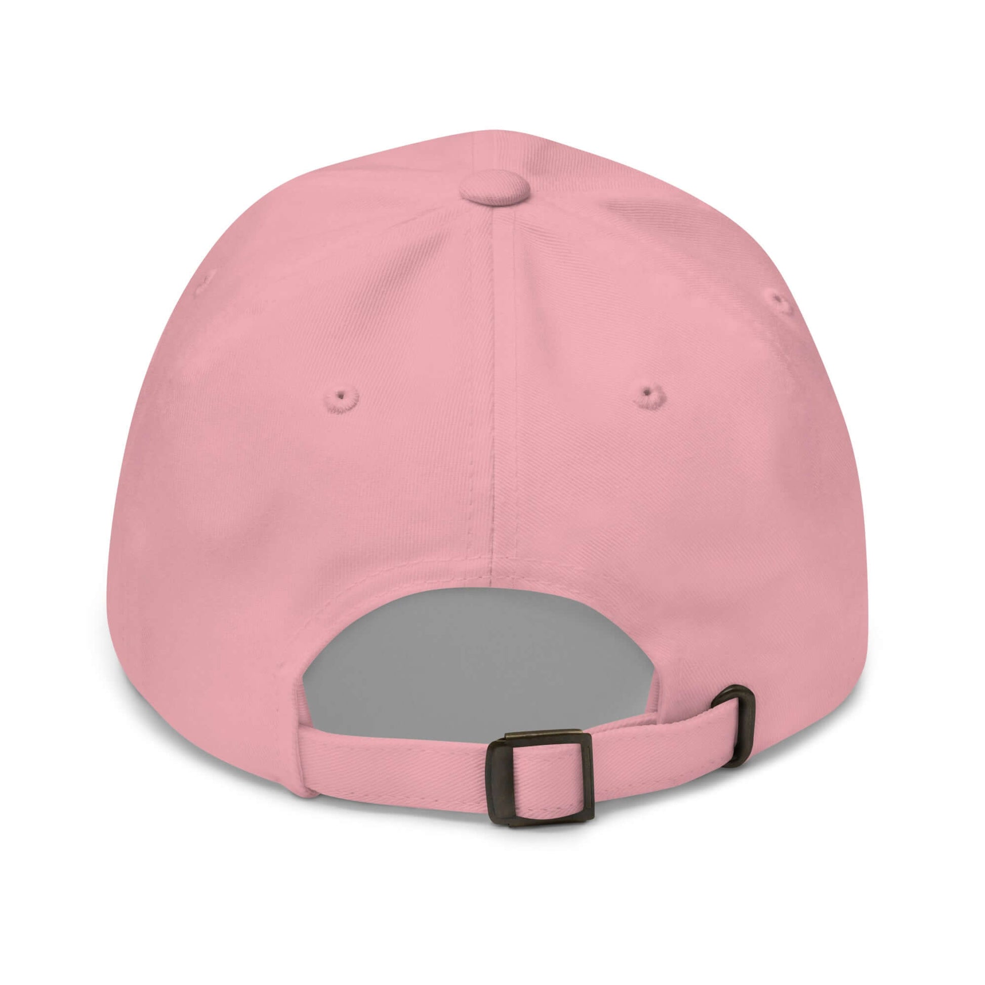 Pink haunted pickleball dad hat back view with adjustable strap