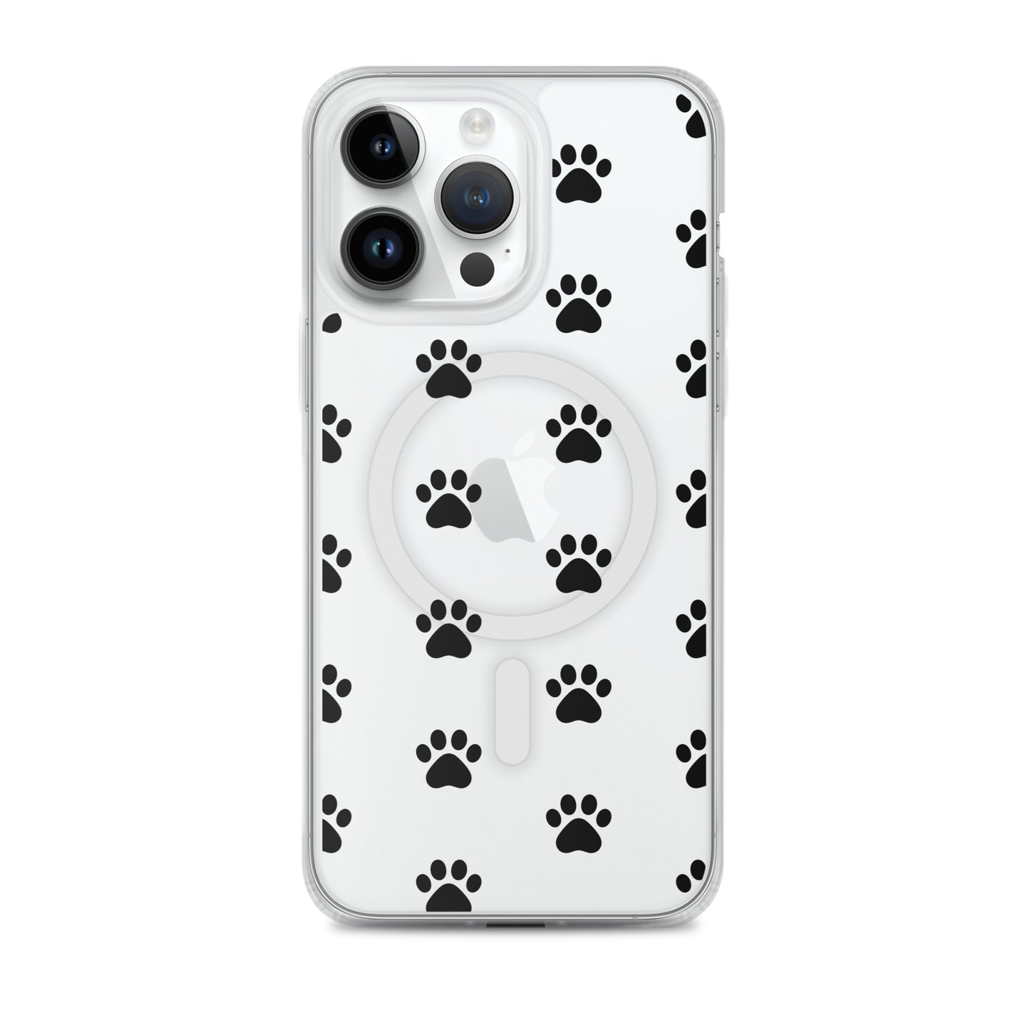 Magnetic Phone Case featuring a playful paw print pattern for iPhone, ideal for pet lovers.