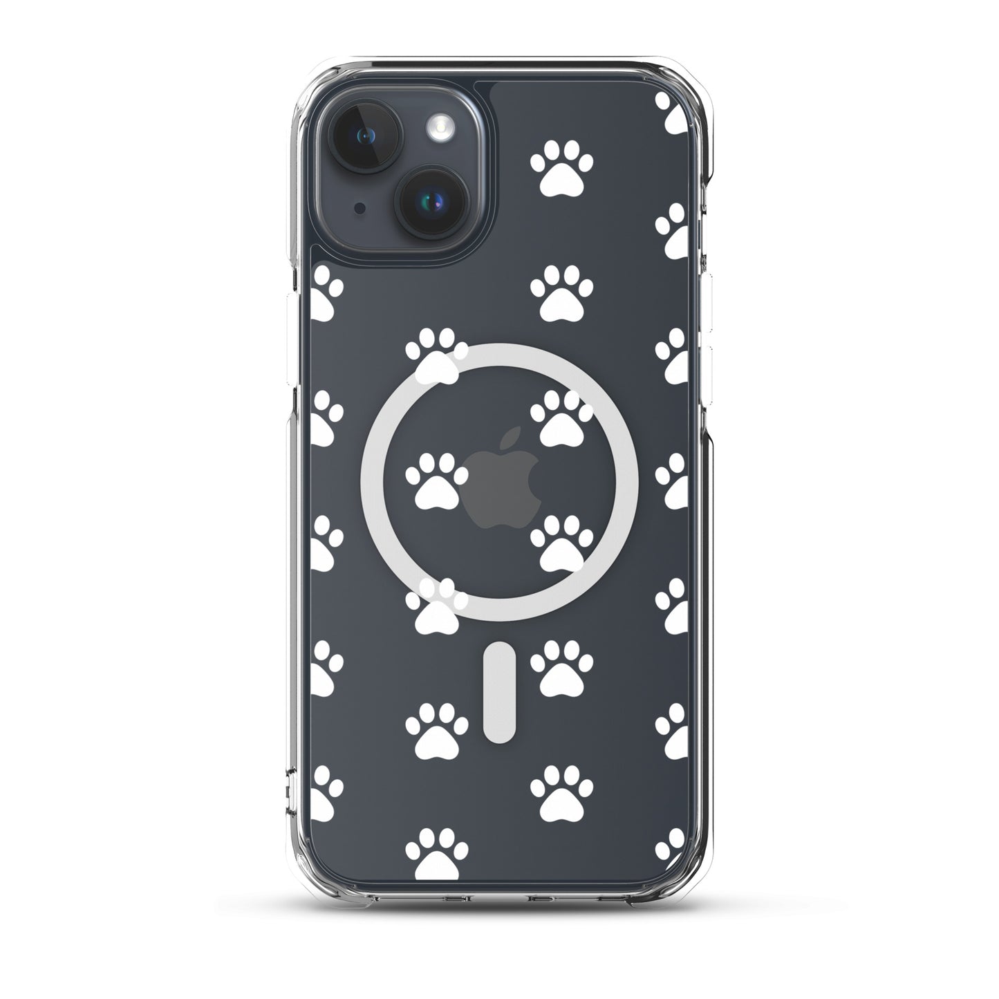 Magnetic Phone Case featuring a playful paw print pattern, designed for pet lovers and modern aesthetics.