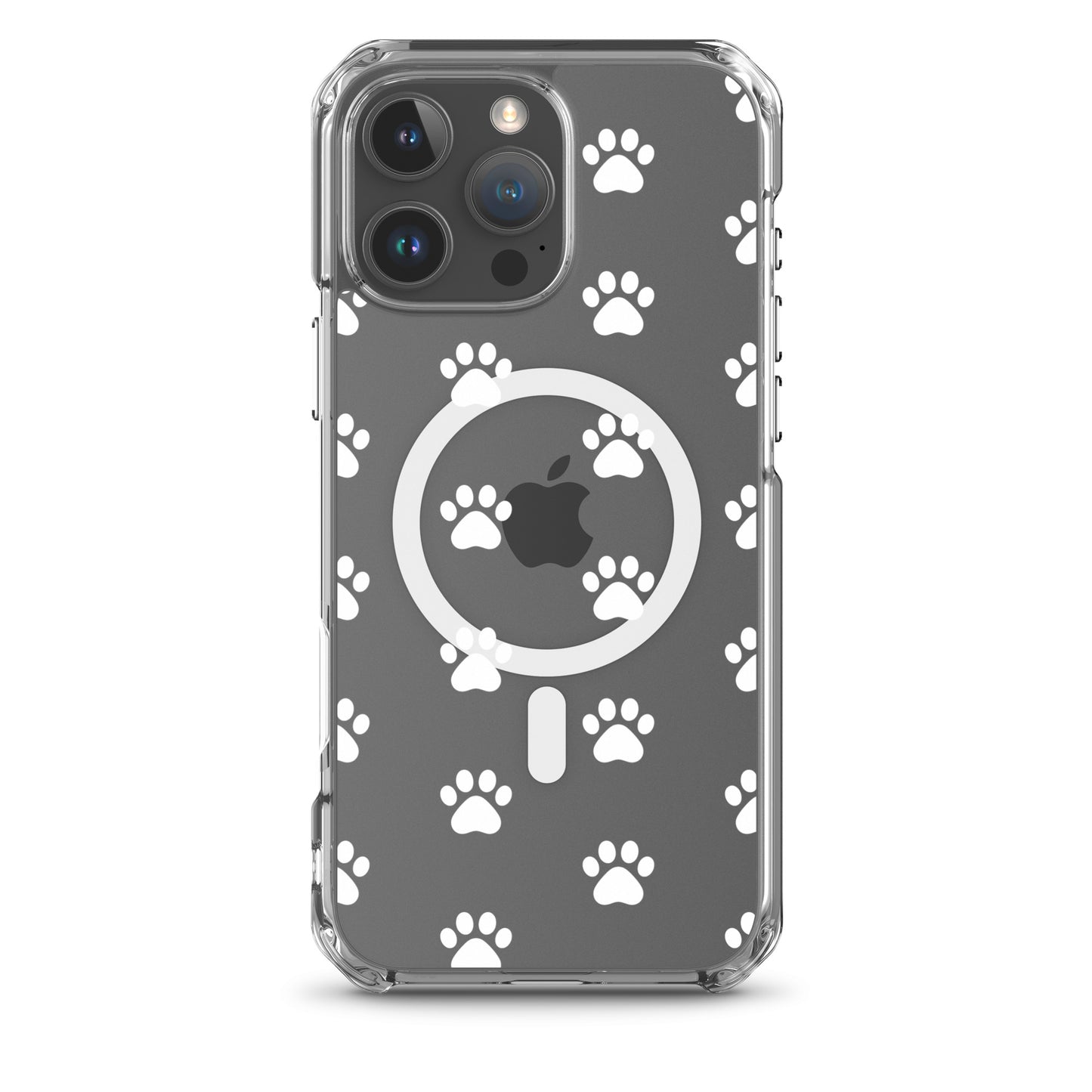 Magnetic Phone Case featuring a stylish paw print pattern for pet lovers, designed for iPhone.