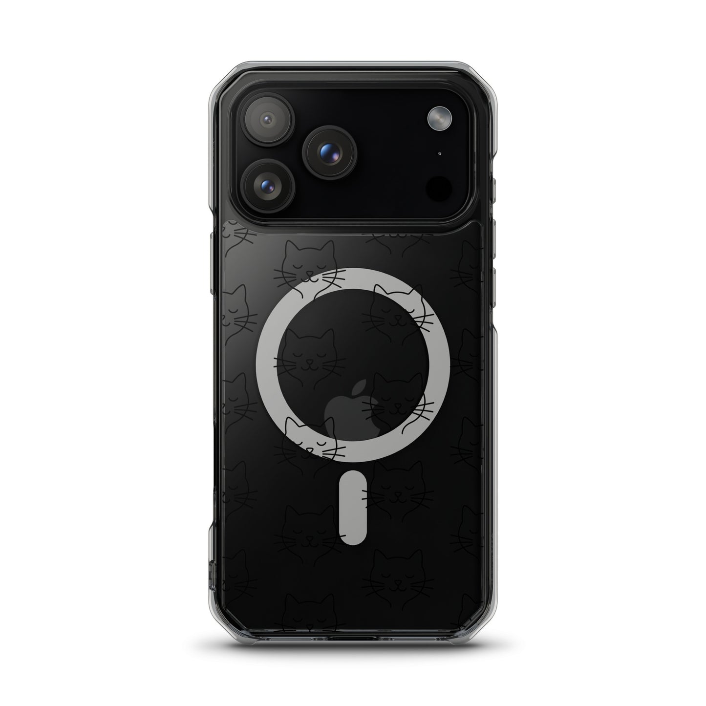 Magnetic Phone Case featuring a cute cat face pattern, perfect for cat lovers wanting protection for their iPhone.