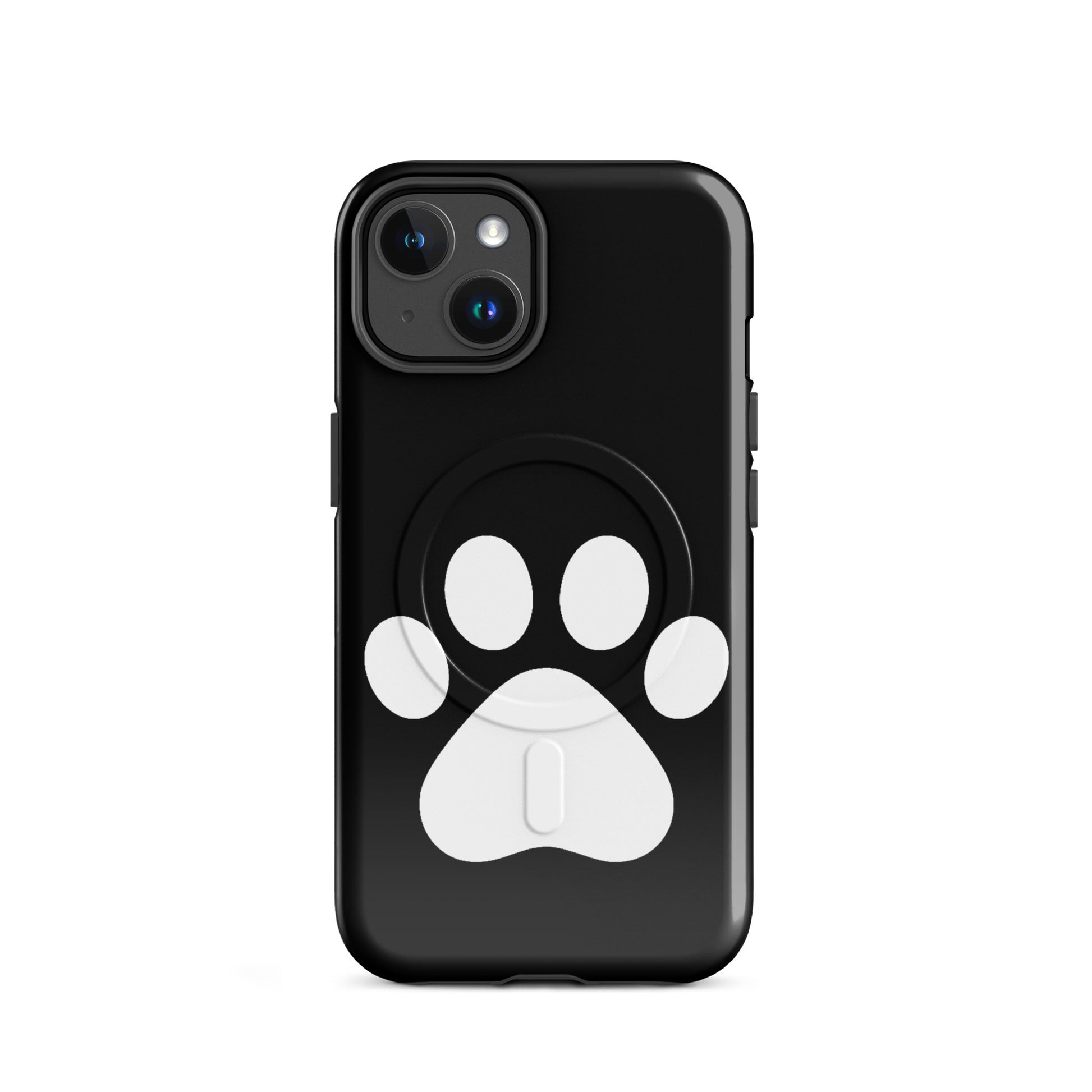 Magnetic Phone Case featuring a minimalist paw print design for pet lovers, ideal for iPhone protection.