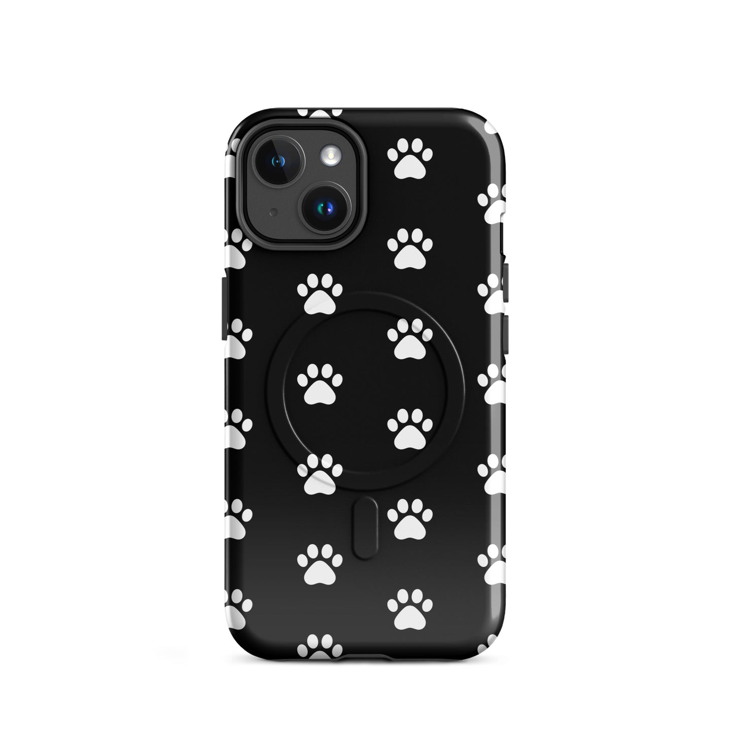 Magnetic Phone Case for iPhone featuring a playful paw print design, ideal for pet lovers.