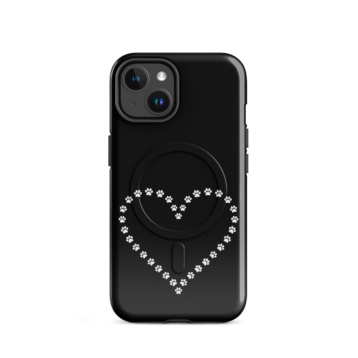 Magnetic Phone Case with paw print heart design, perfect for pet lovers and proud pet parents.