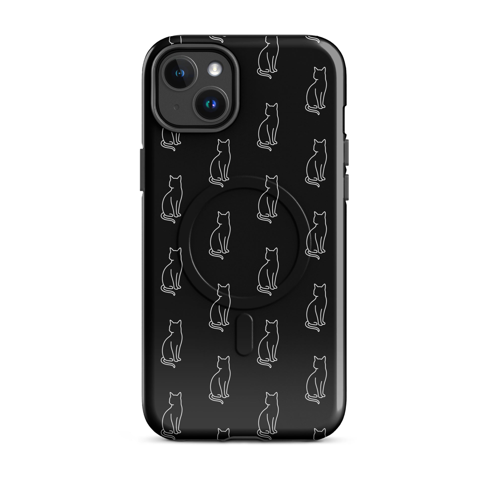 Magnetic Phone Case featuring a minimalist cat pattern, perfect for feline fans and stylish protection.