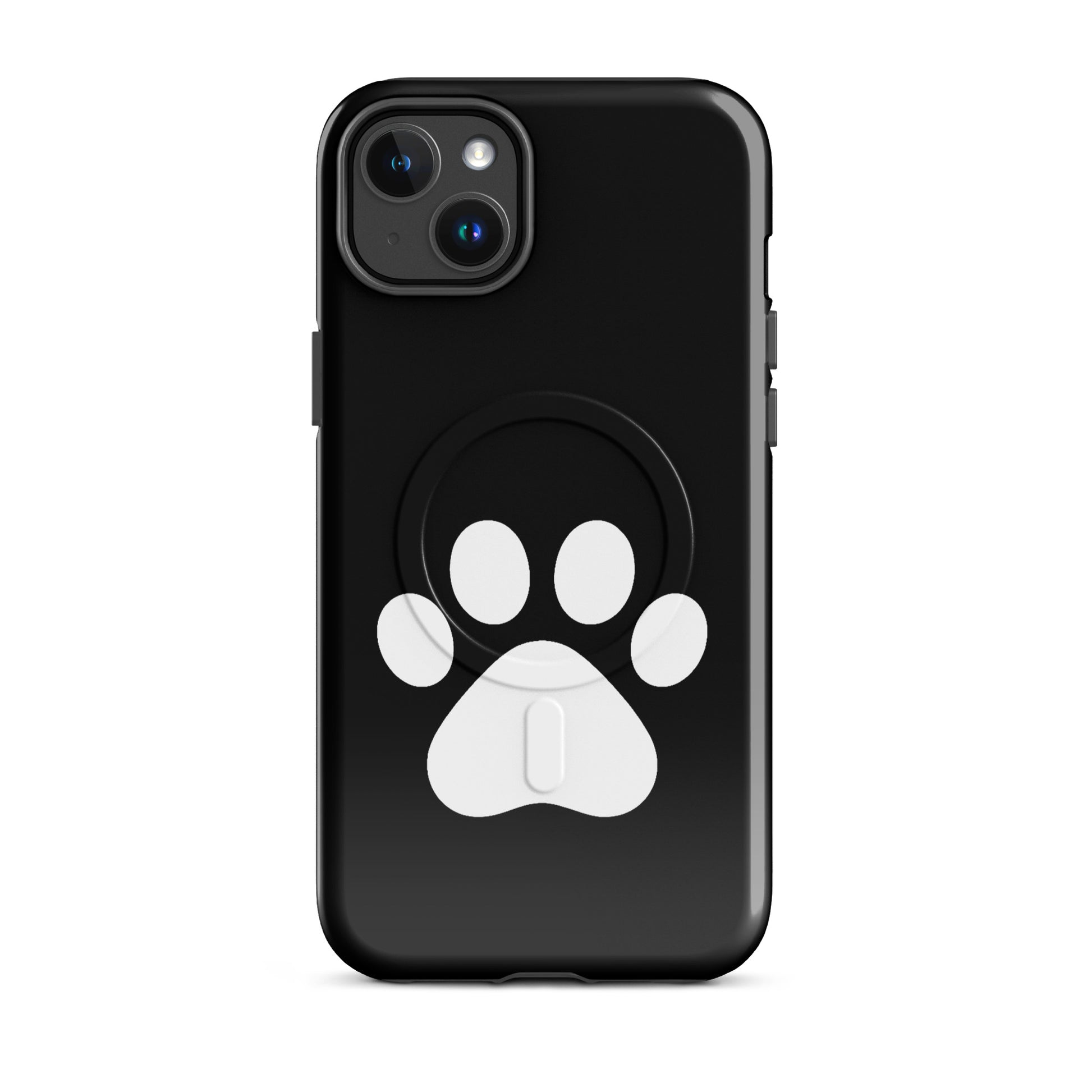 Magnetic Phone Case featuring a sleek paw print design for pet lovers, ideal for iPhone protection.