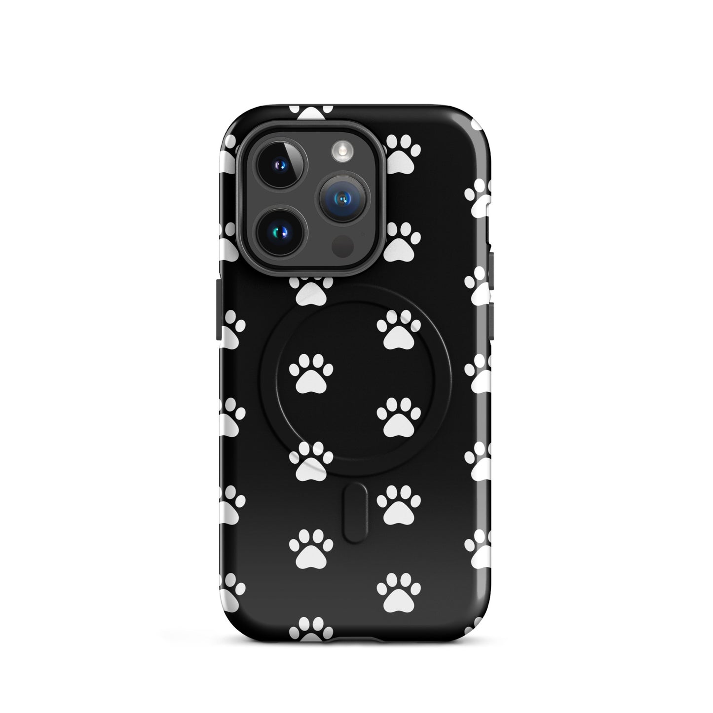 Magnetic Phone Case for iPhone featuring a stylish paw print design perfect for pet lovers.