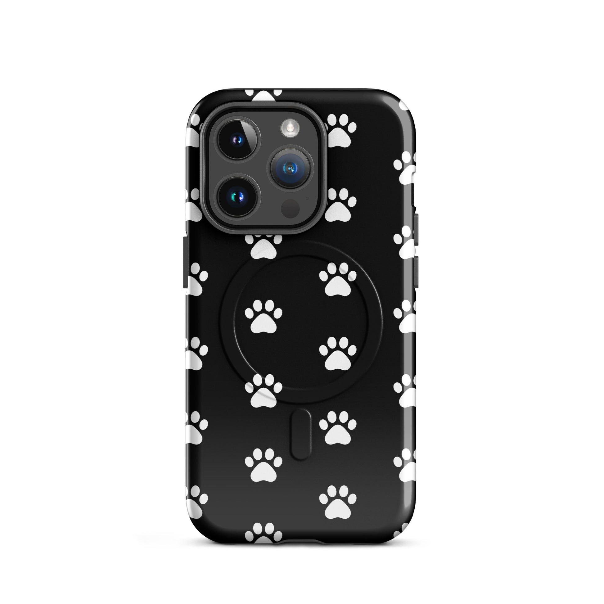 Magnetic Phone Case for iPhone featuring a stylish paw print design perfect for pet lovers.
