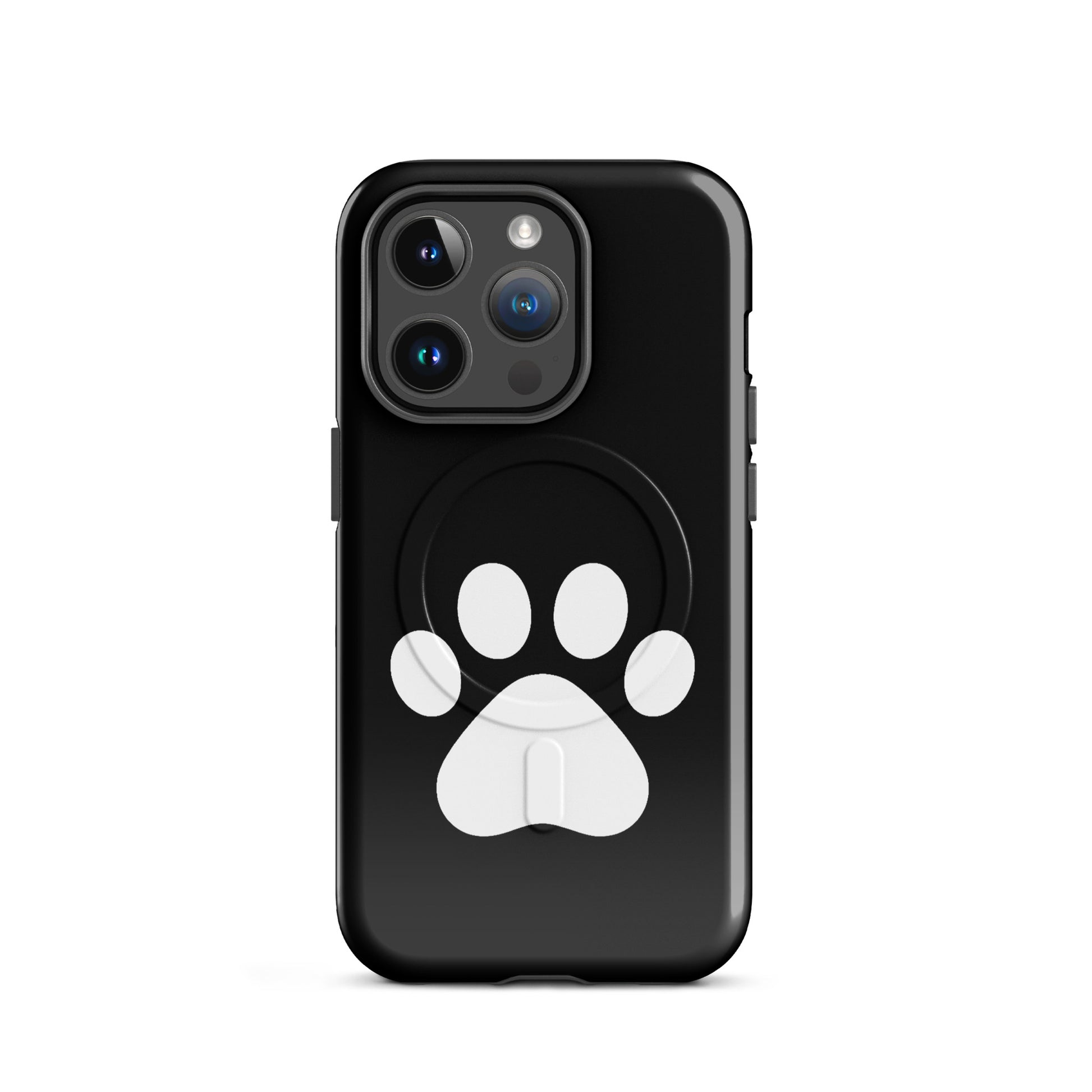 Magnetic Phone Case featuring minimalist paw print design for pet lovers, ideal for iPhone protection.