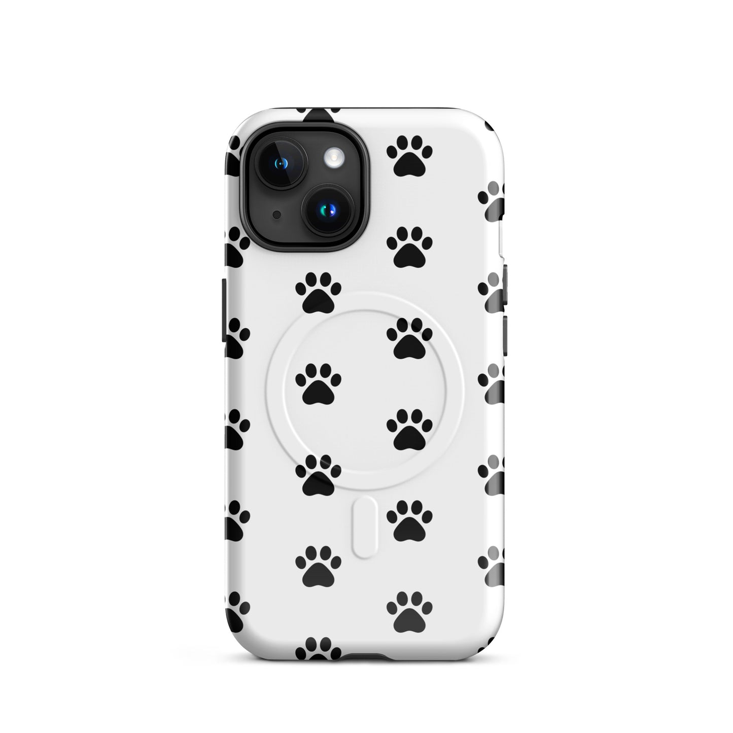 Magnetic Phone Case featuring playful paw print design for pet lovers, perfect for cat and dog parents.