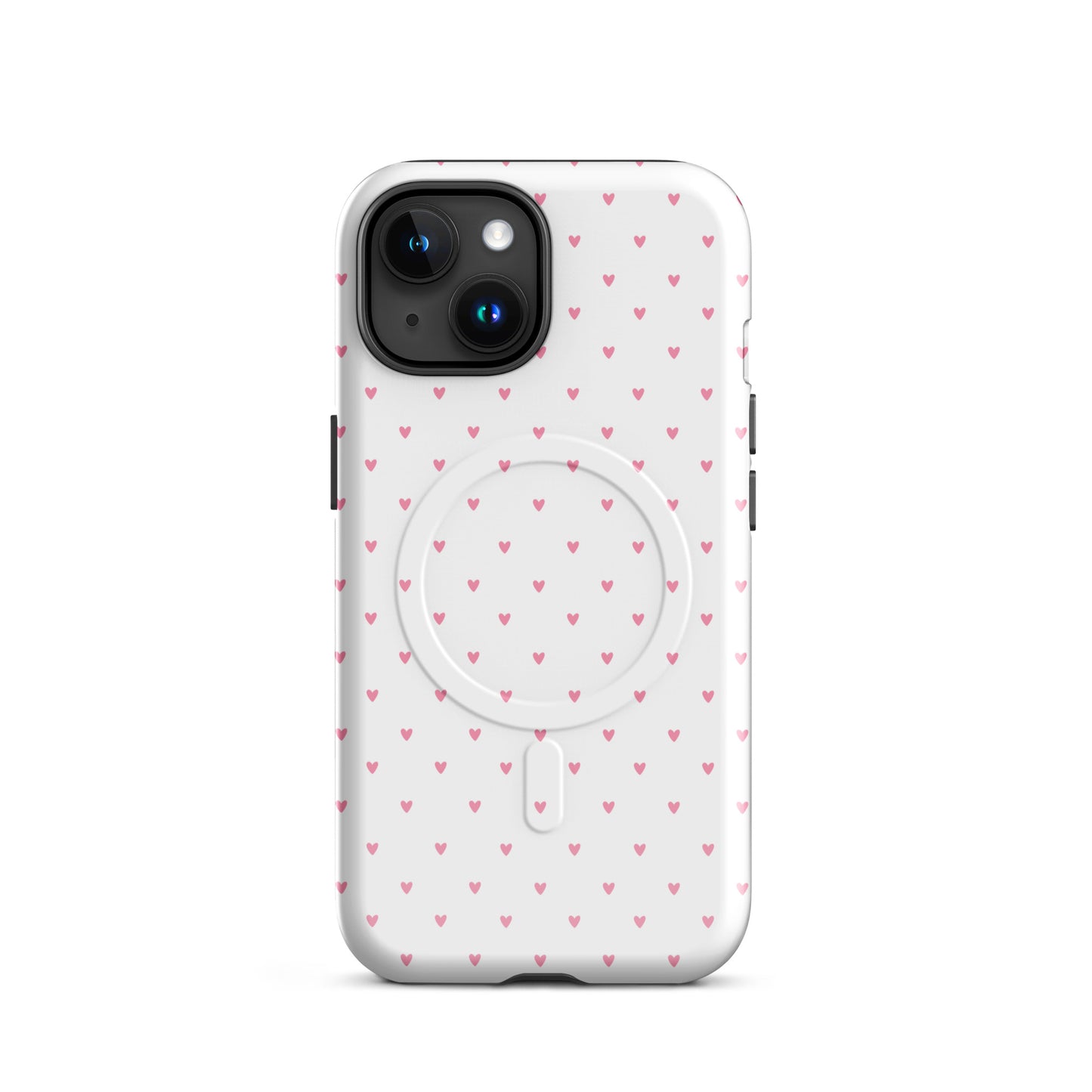 Magnetic Phone Case for iPhone with heart-dot pattern, cute and stylish design.