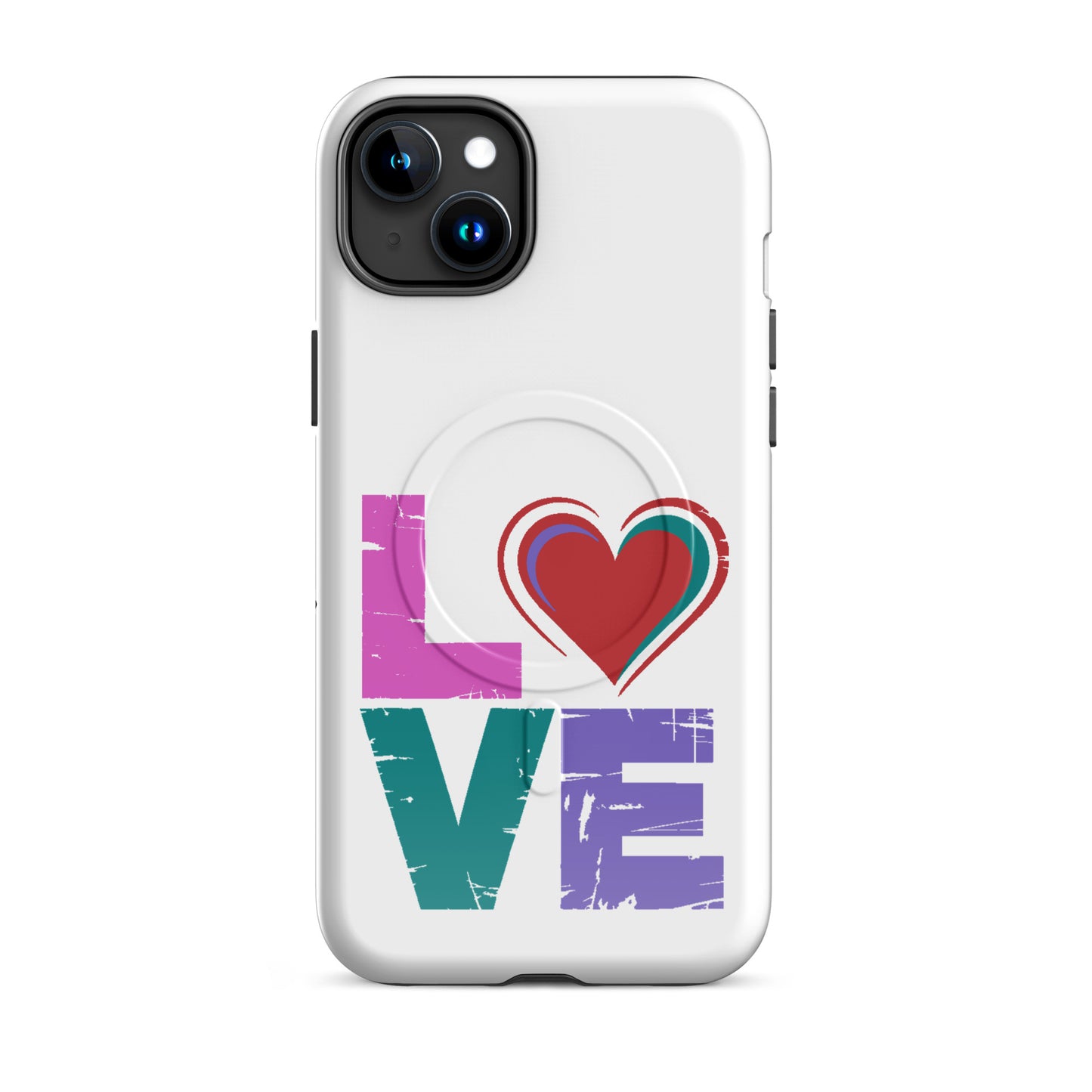 Love Magnetic Dual-Layer Tough Case for iPhone, stylish Apple iPhone Case with heart design.