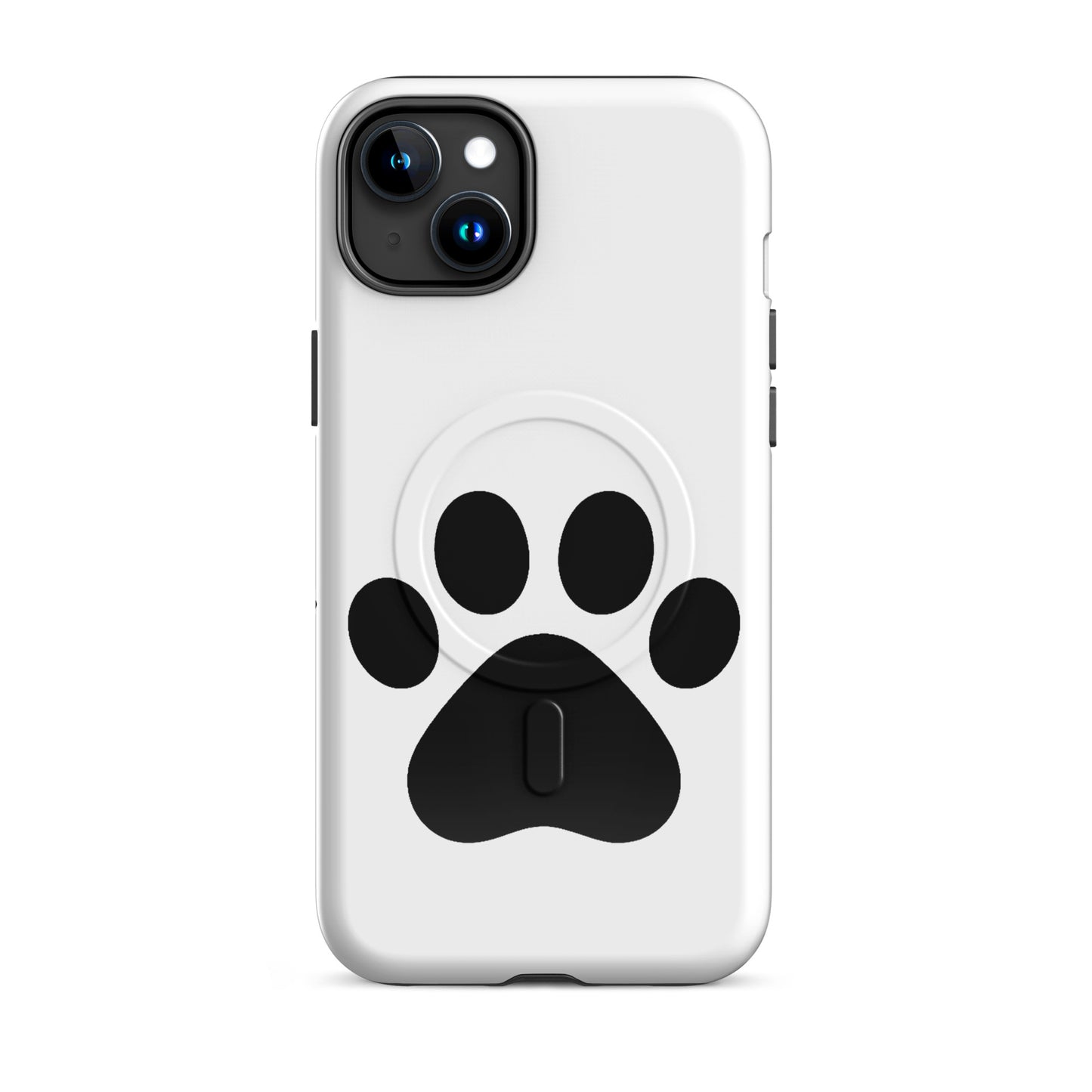 Magnetic Phone Case for iPhone with minimalist paw print design, perfect for pet lovers.