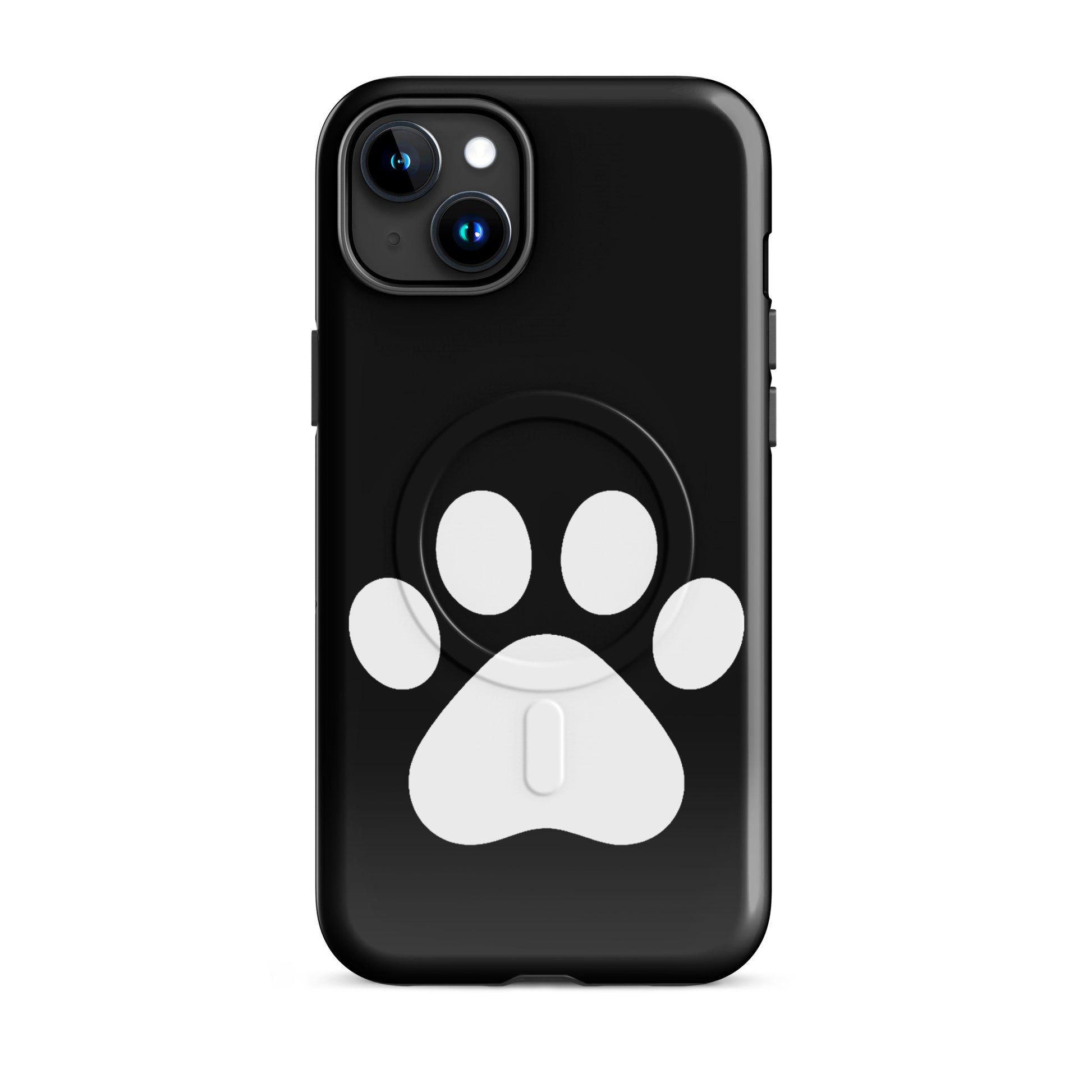Magnetic Phone Case for iPhone with minimalist paw print design, perfect for pet lovers.