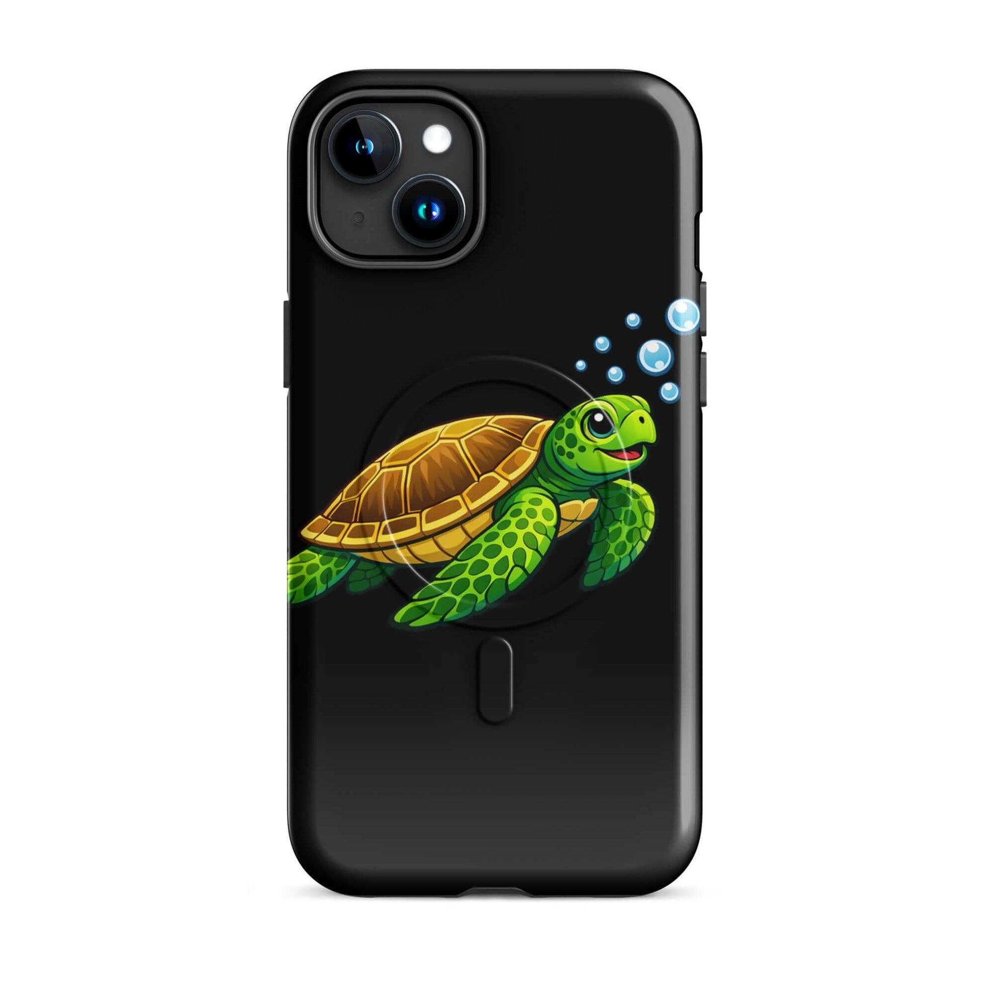 Magnetic Phone Case featuring vibrant sea turtle artwork, blending playful charm with protective design.