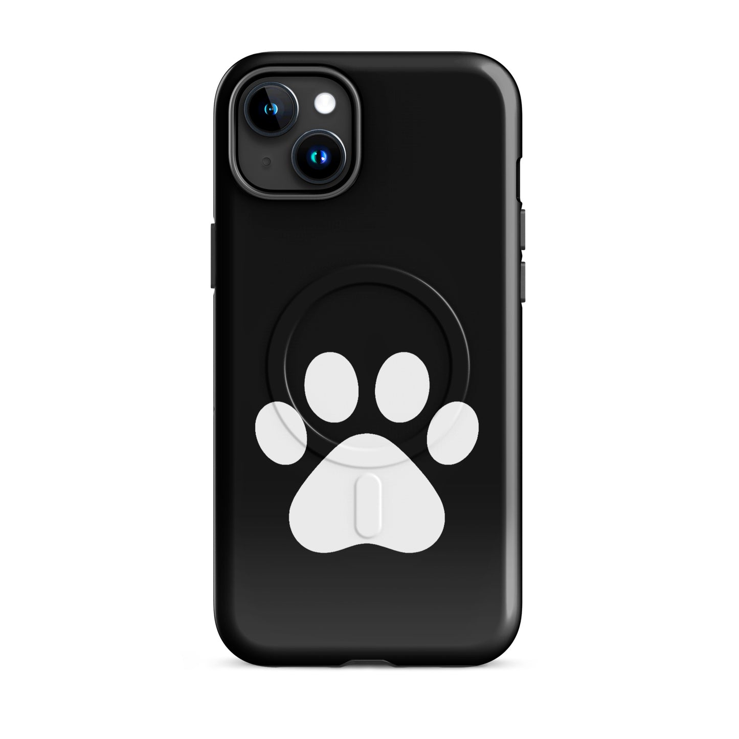 Magnetic Phone Case for iPhone featuring a minimalist paw print design, perfect for pet lovers.