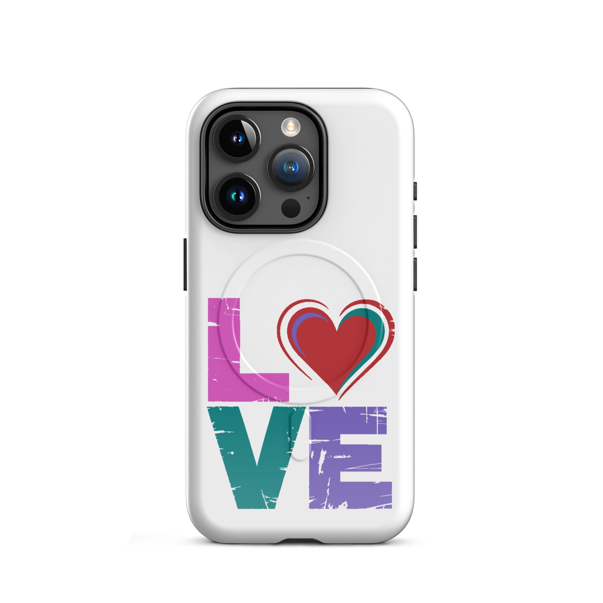 Love Magnetic Dual-Layer Tough Case for iPhone, an Apple iPhone Case with bold graphics for style and protection.