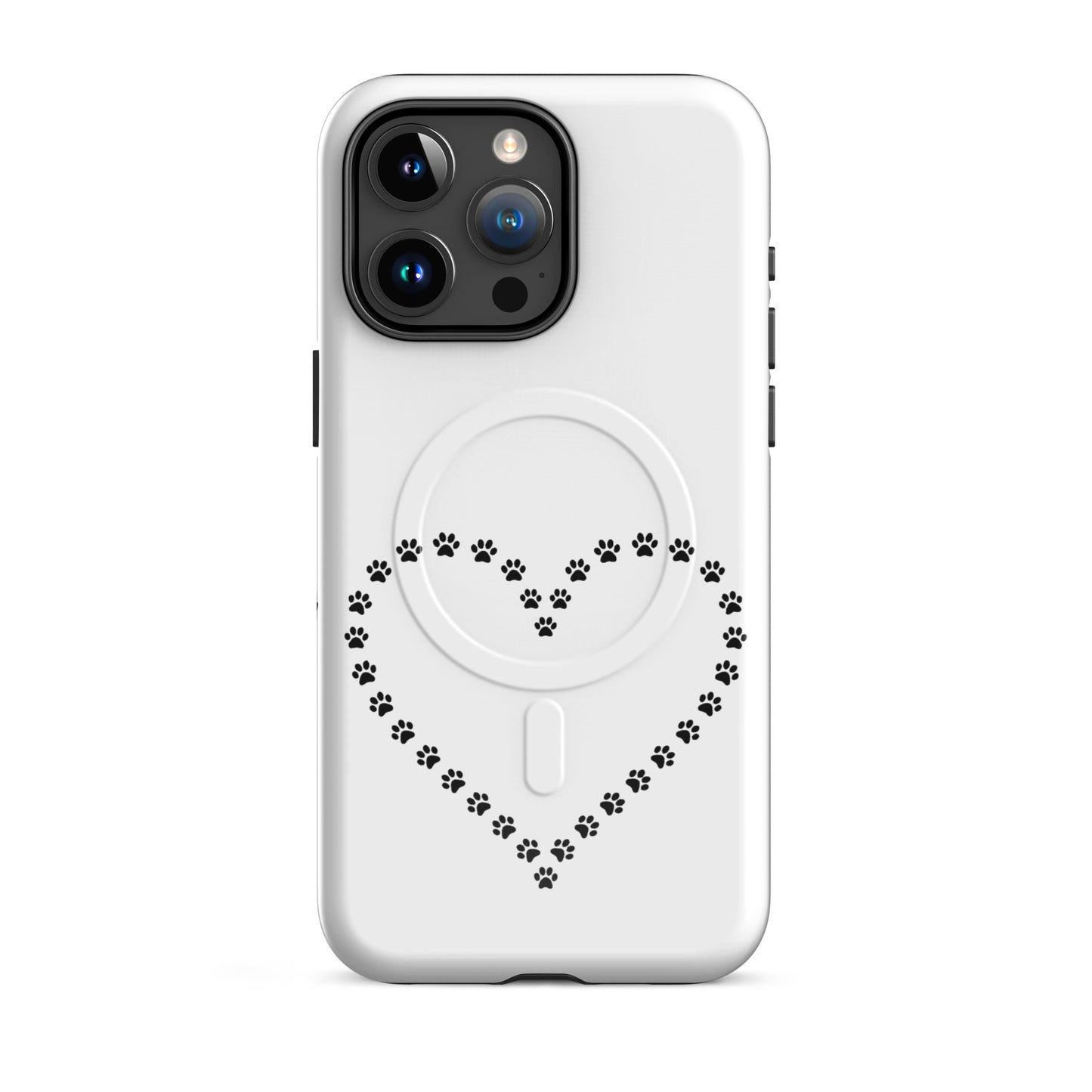 Magnetic Phone Case with Paw Print Heart Design, perfect for pet lovers and proud pet parents.