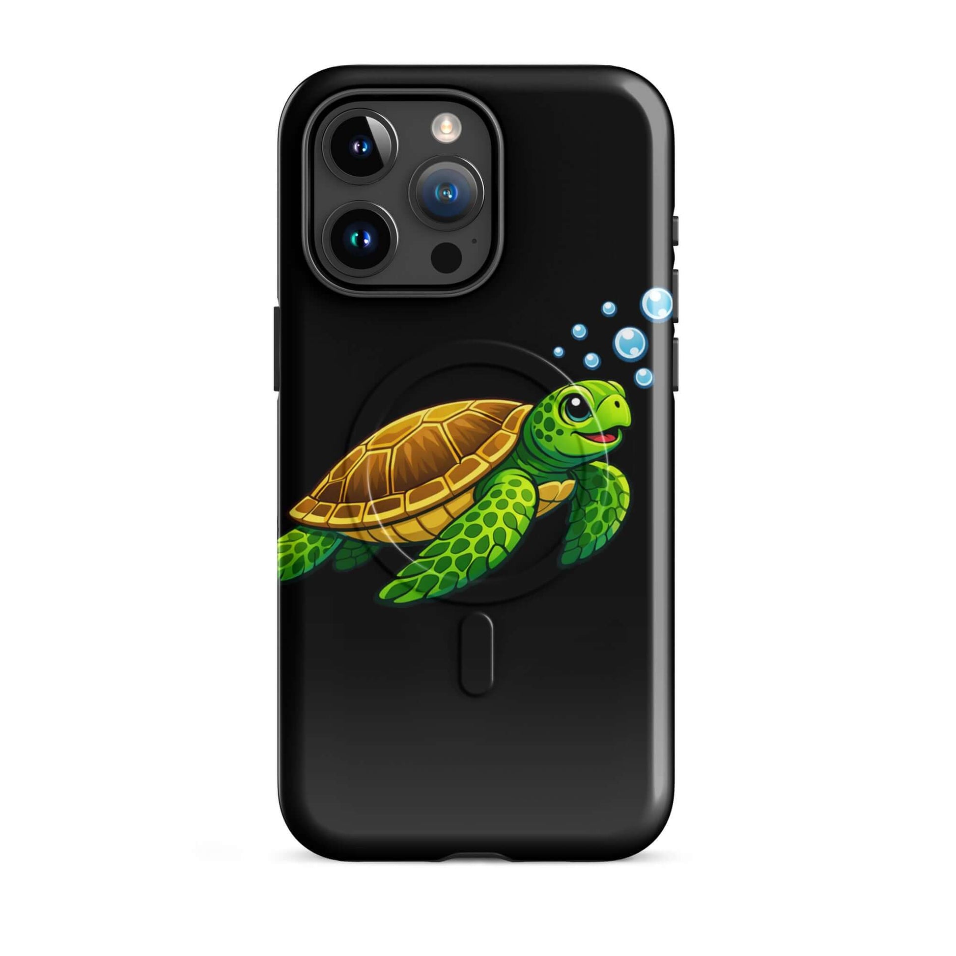 Magnetic Phone Case featuring vibrant sea turtle artwork, offering stylish protection for iPhone.