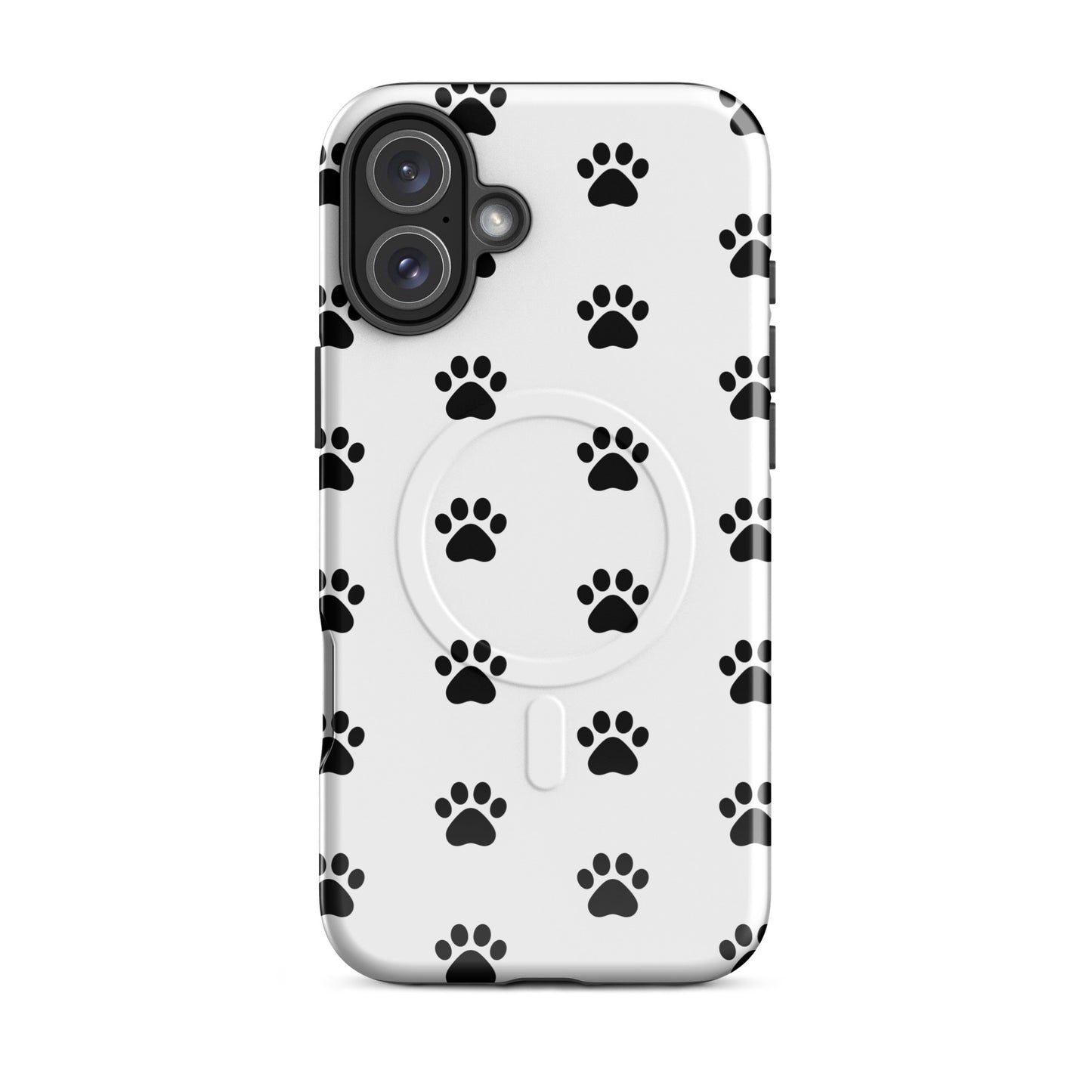 Magnetic Phone Case for iPhone with paw print design, perfect for pet lovers and stylish protection.