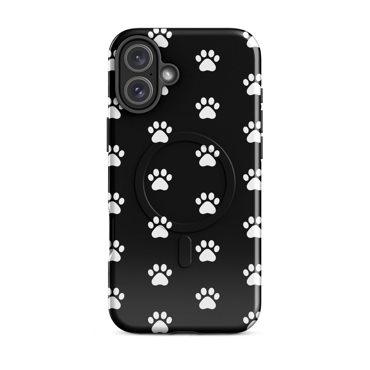 Magnetic Phone Case featuring a playful paw print design for pet lovers, ideal for iPhone protection.