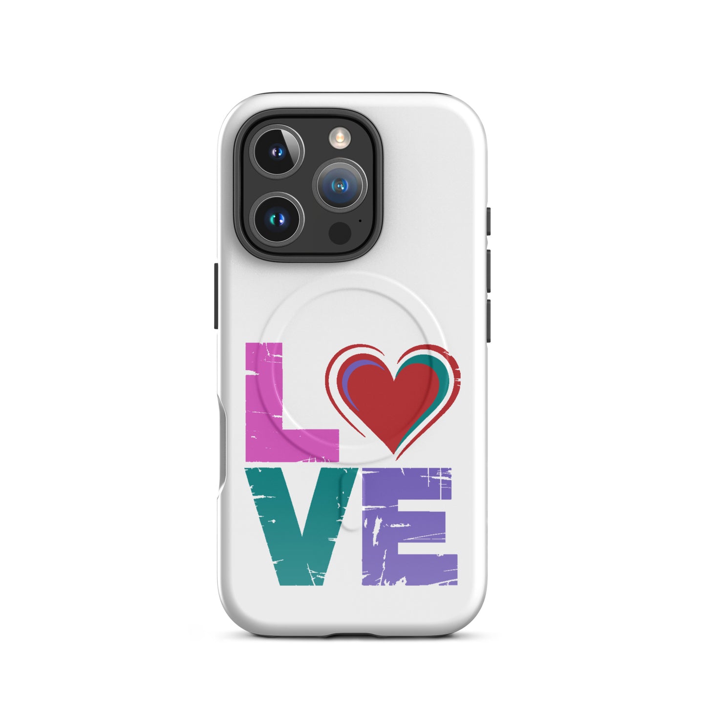 Love Magnetic Dual-Layer Tough Case for iPhone, stylish Apple iPhone Case with heart design.