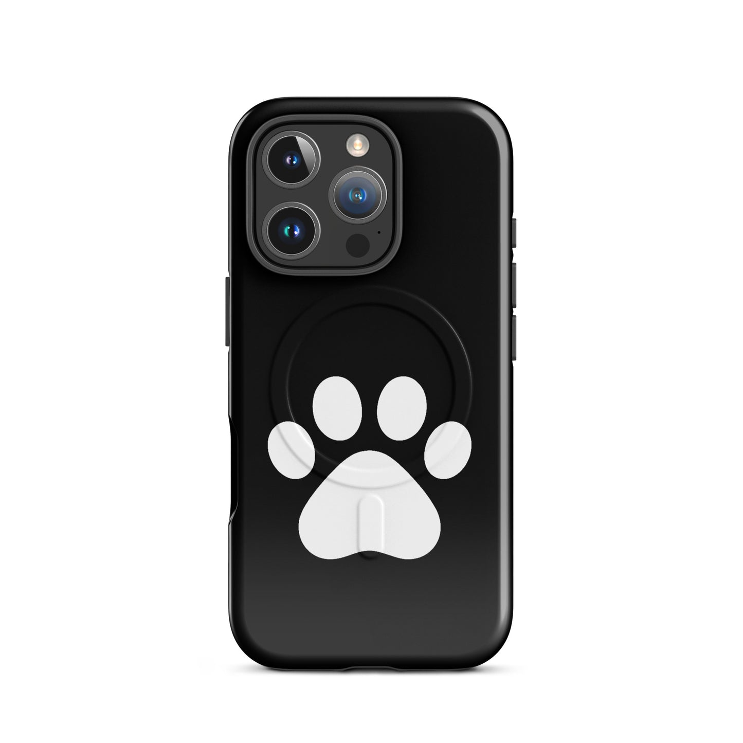Magnetic Phone Case featuring a minimalist paw print design for pet lovers, perfect for iPhone protection.