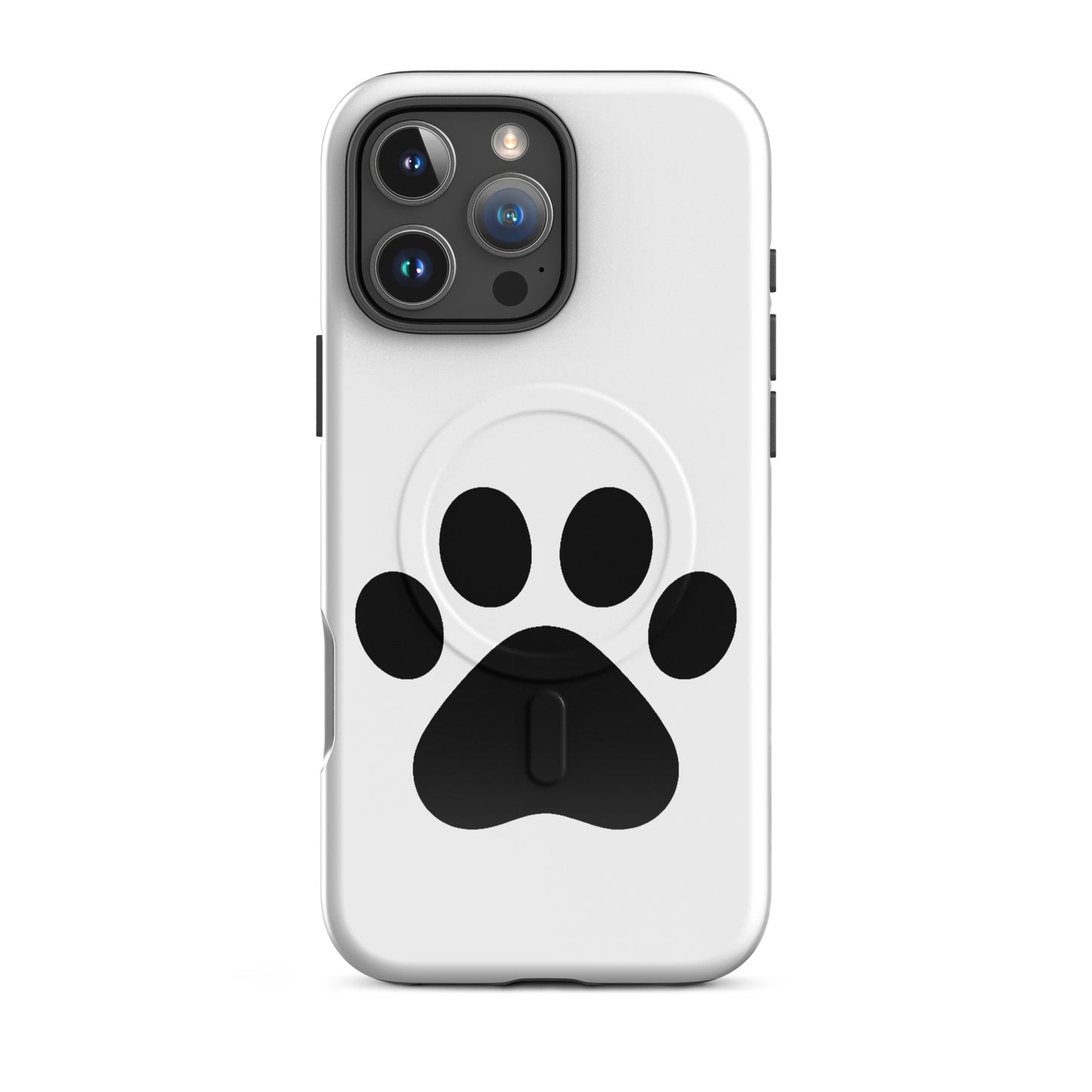 Magnetic Phone Case for iPhone with minimalist paw print design for pet lovers.