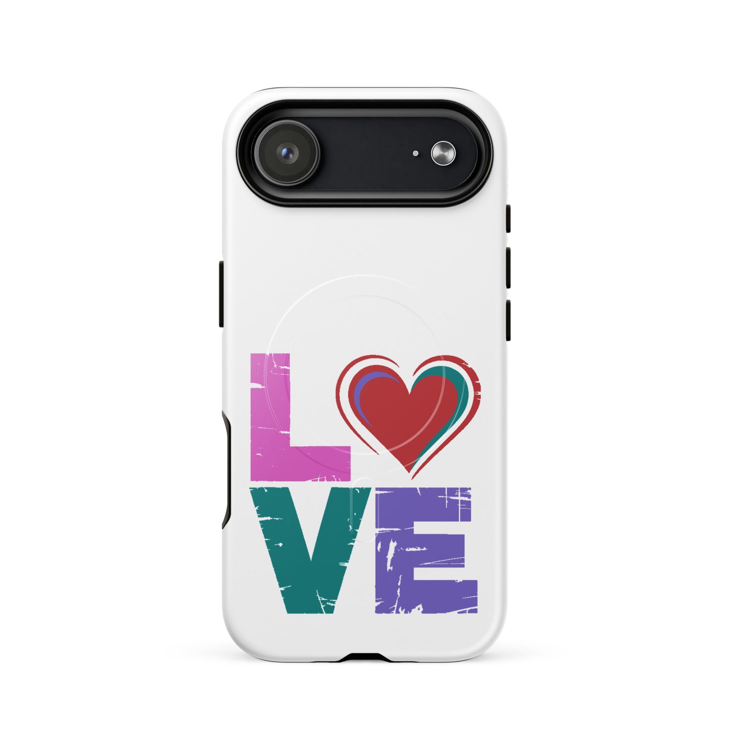 Love Magnetic Dual-Layer Tough Case for iPhone, stylish Apple iPhone Case with heart design.