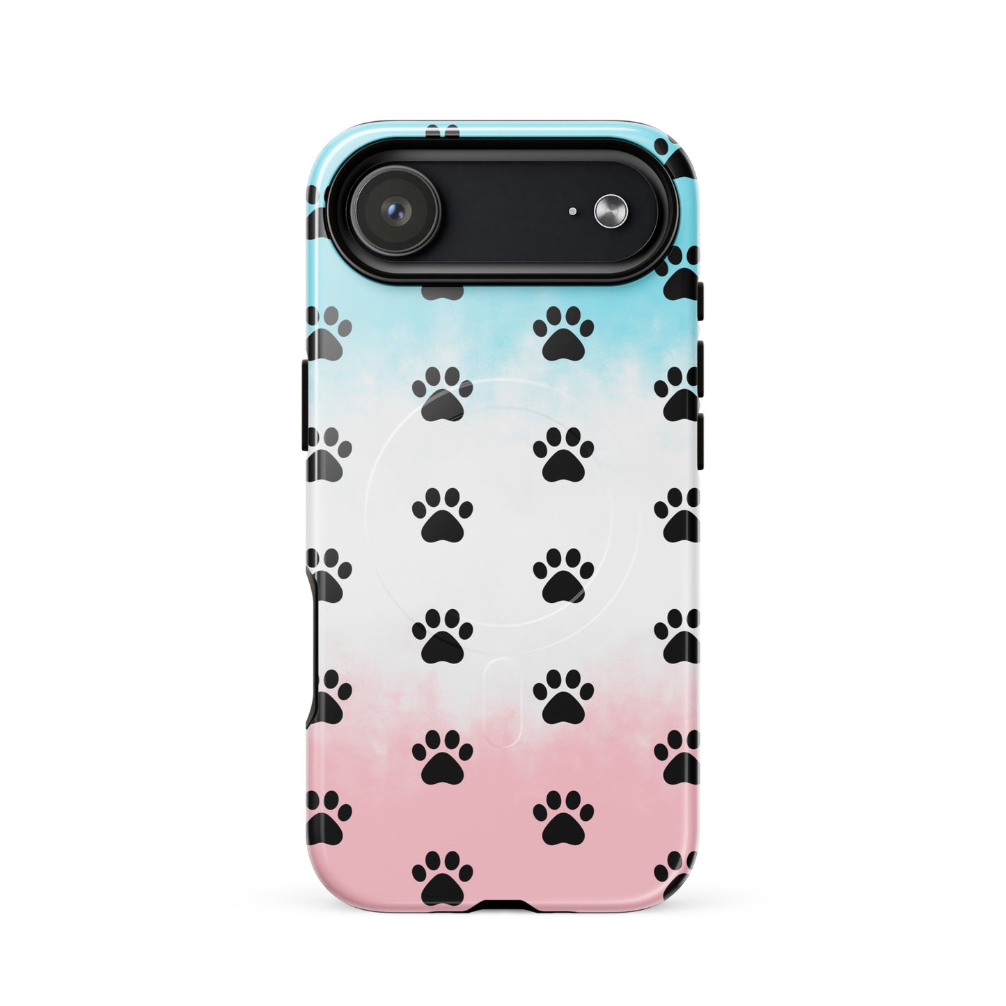 Magnetic Phone Case with paw print design, perfect for pet lovers celebrating cats and dogs.