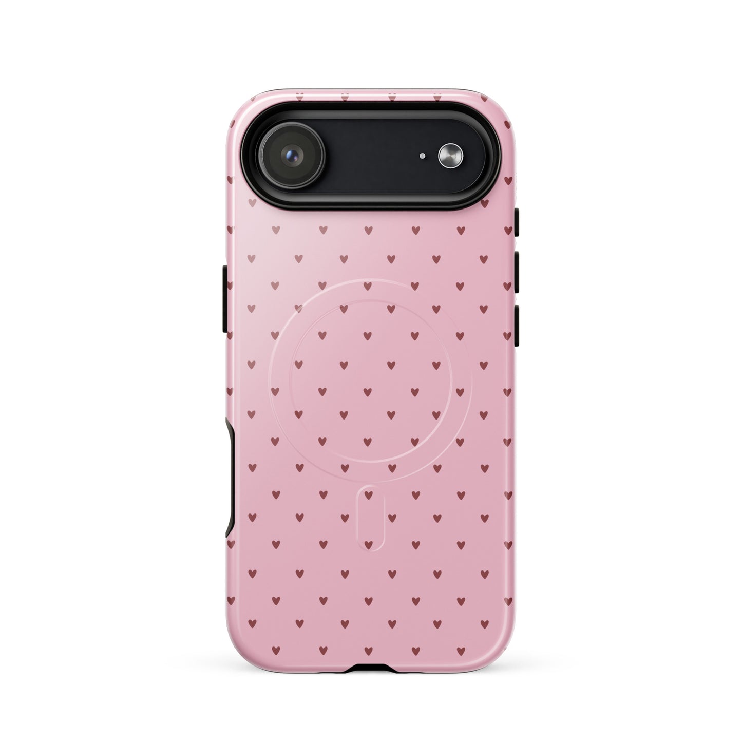 Magnetic Phone Case for iPhone with heart-dot pattern, playful design
