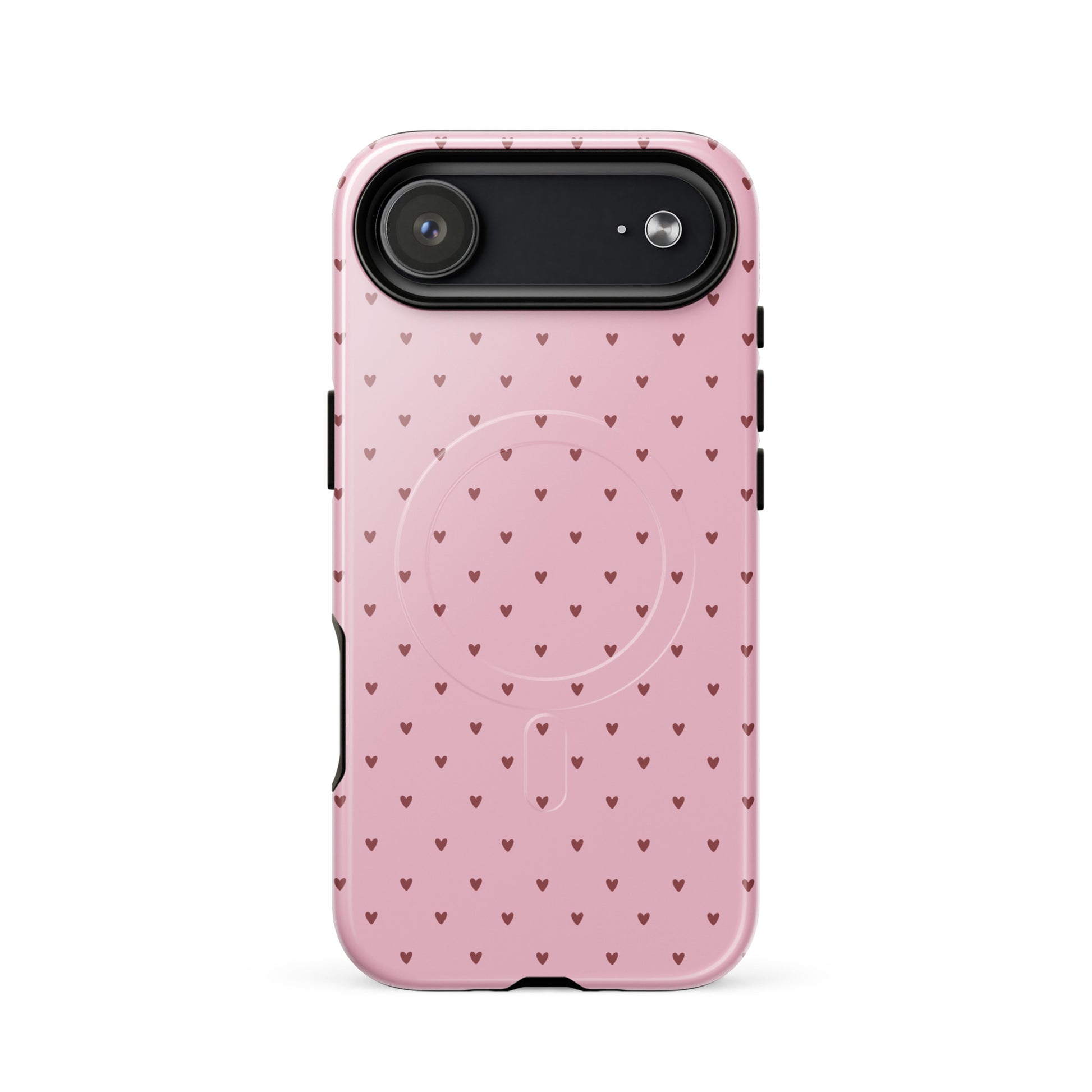 Magnetic Phone Case for iPhone with heart-dot pattern, playful design