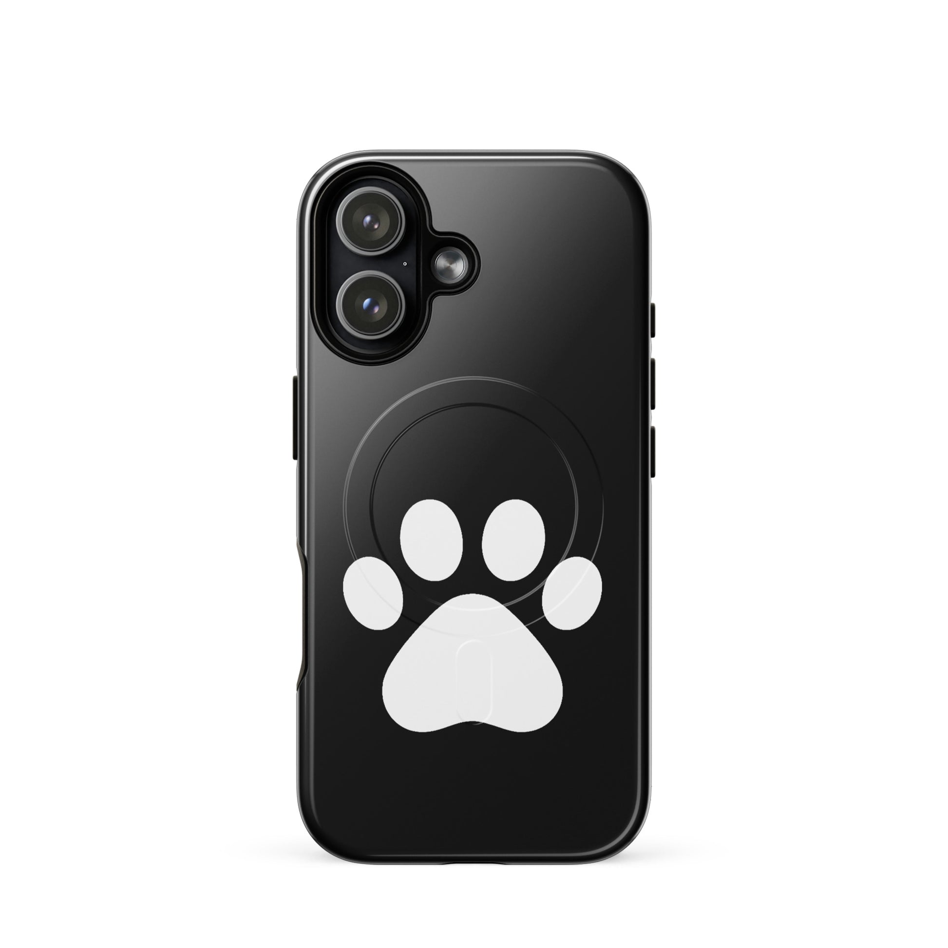 Magnetic Phone Case for iPhone featuring a minimalist paw print design, ideal for pet lovers.