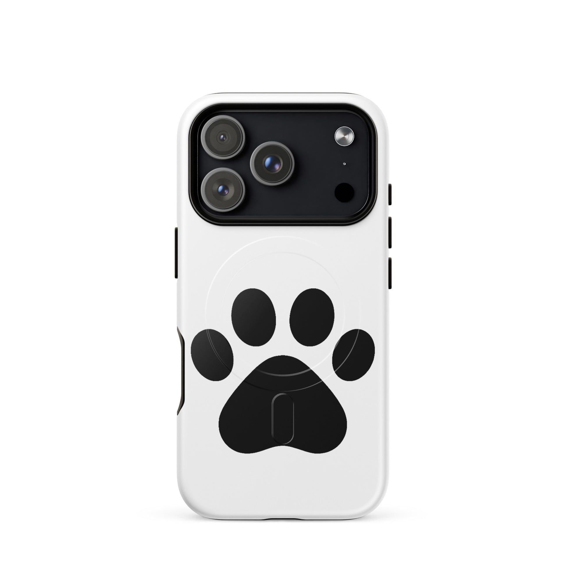Magnetic Phone Case for iPhone featuring a minimalist paw print design for pet lovers.