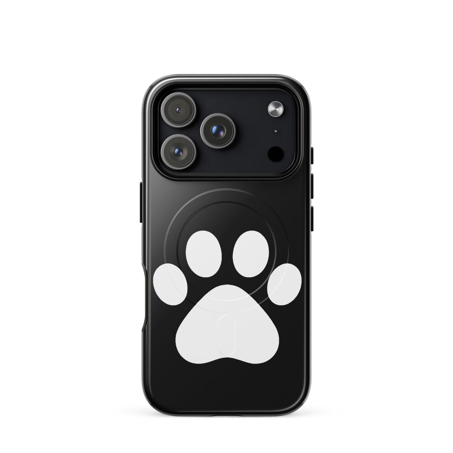 Magnetic Phone Case featuring a minimalist paw print design for pet lovers, suitable for iPhone.